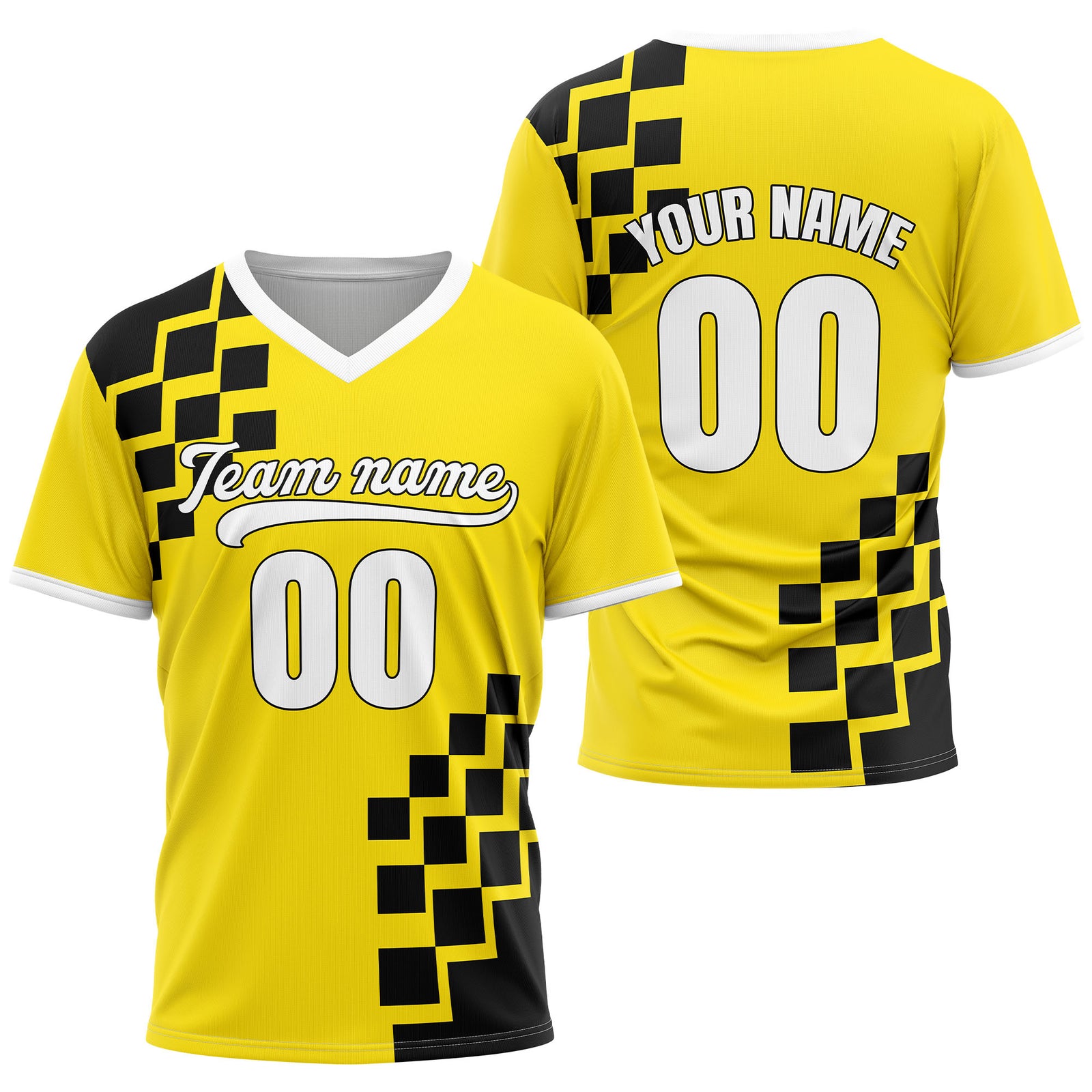 Custom Shadow Pixel Yellow Baseball Sports Jersey Personalized Uniform with Name & Number