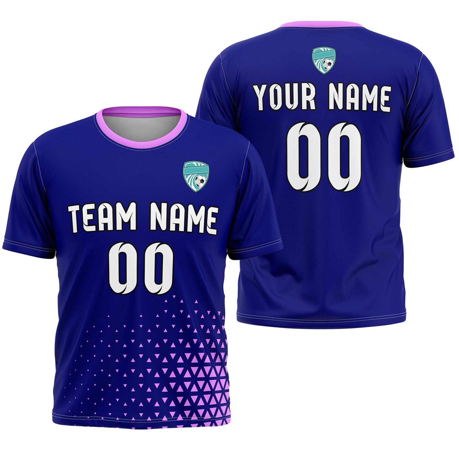 Custom Soccer R Side Pattern Navy Tri-Edge Sports Tops Jersey