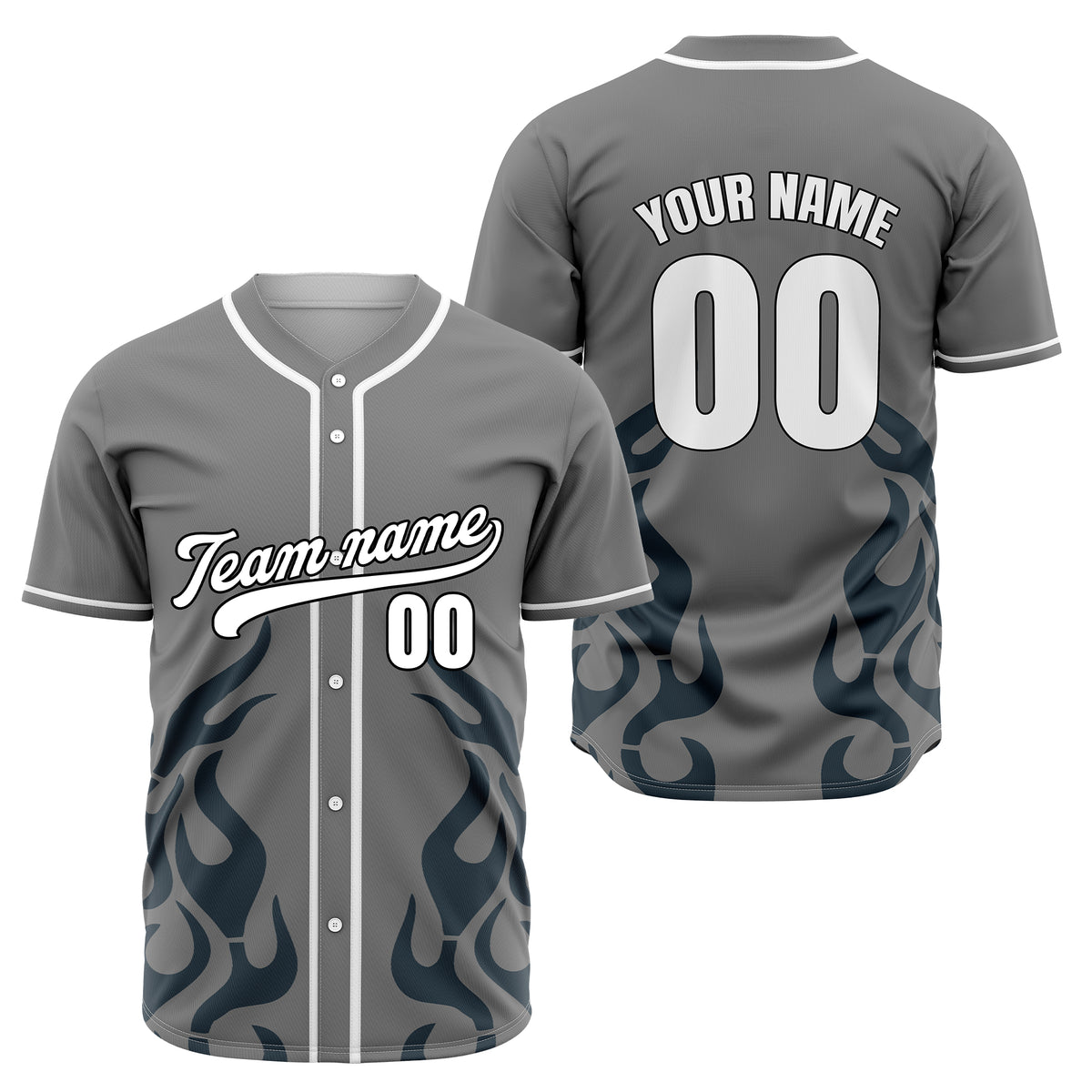 Custom Shadow Flames Red Baseball Sports Jersey Personalized Uniform with Name & Number