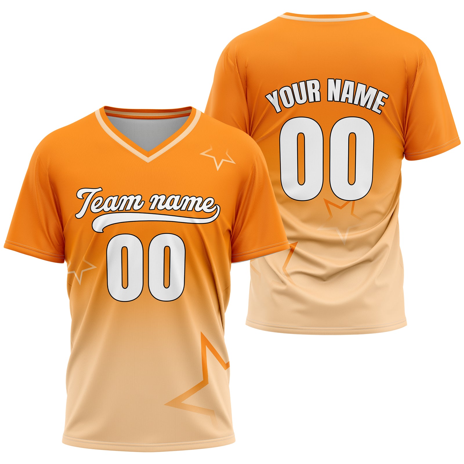 Custom Star Gradient Baseball White Sports Jersey Personalized Uniform with Name & Number