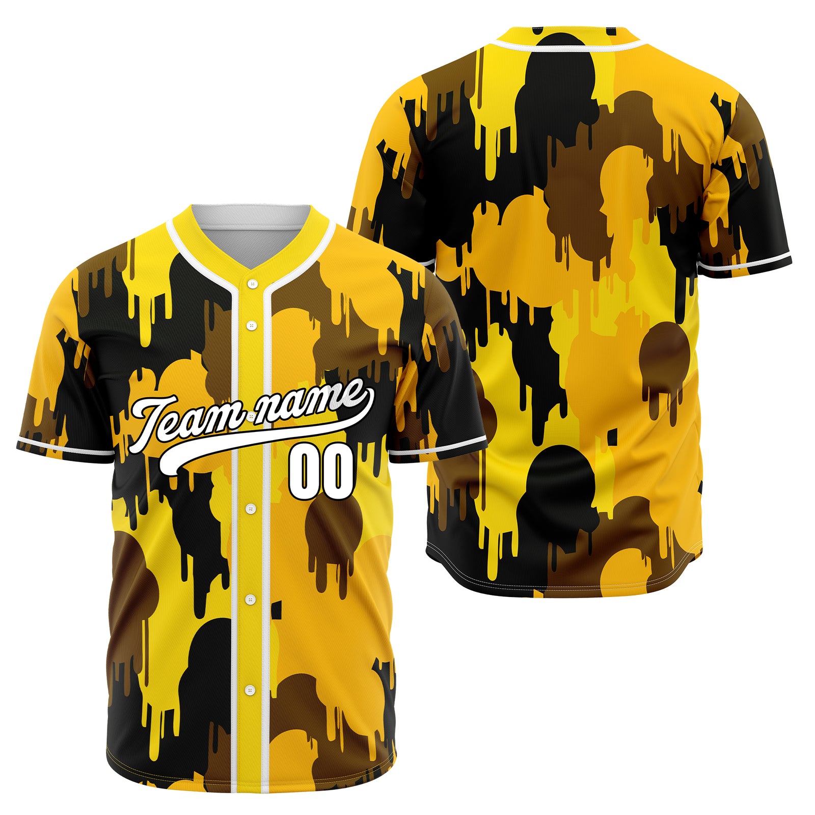Custom Paint Hustlers Yellow Baseball Sports Jersey Personalized Uniform with Name & Number