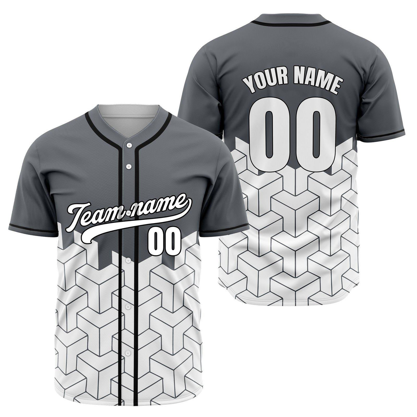 Custom Grid Iron Blue Baseball Sports Jersey Personalized Uniform with Name & Number