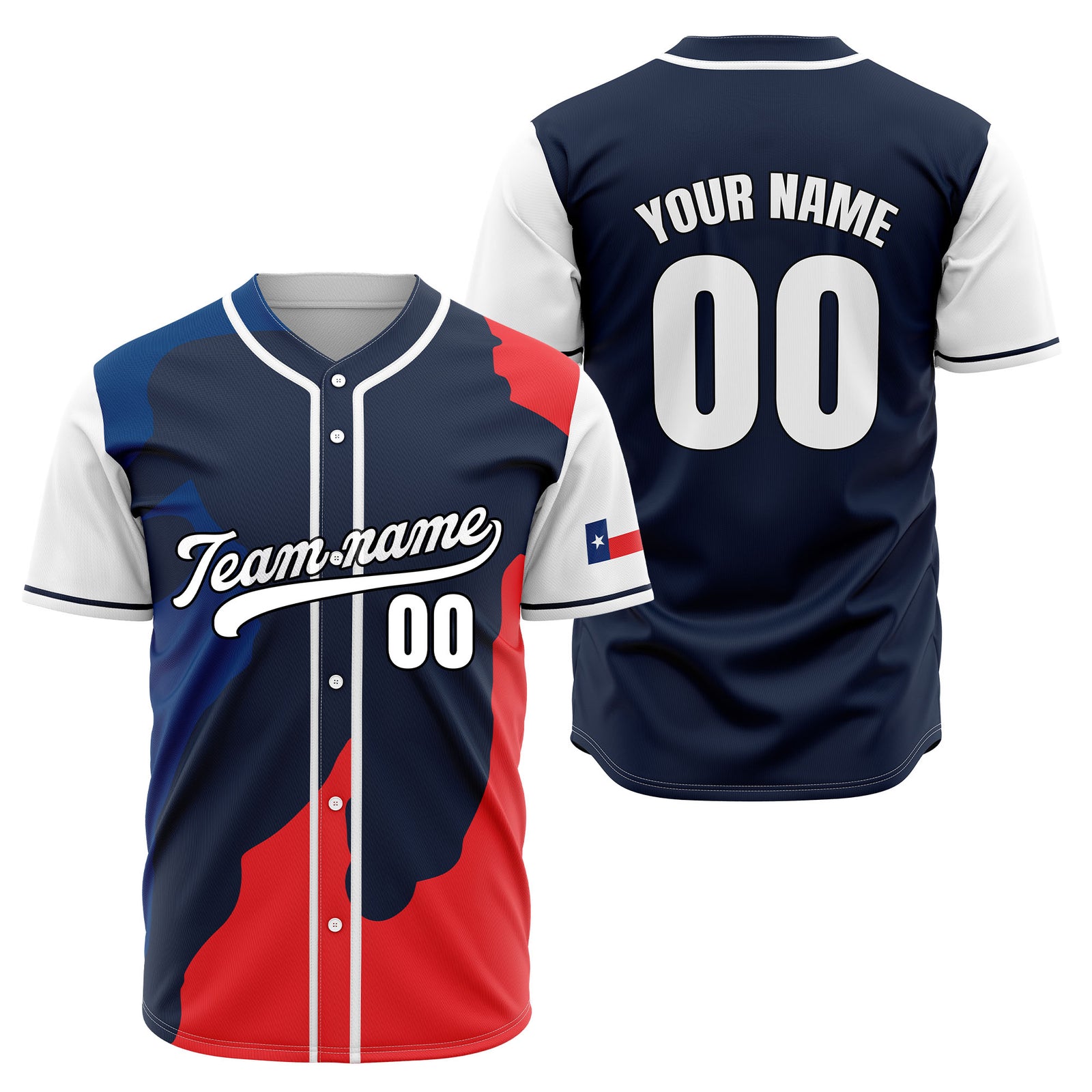Custom Texas Freedom Baseball Sports Jersey Personalized Uniform with Name & Number