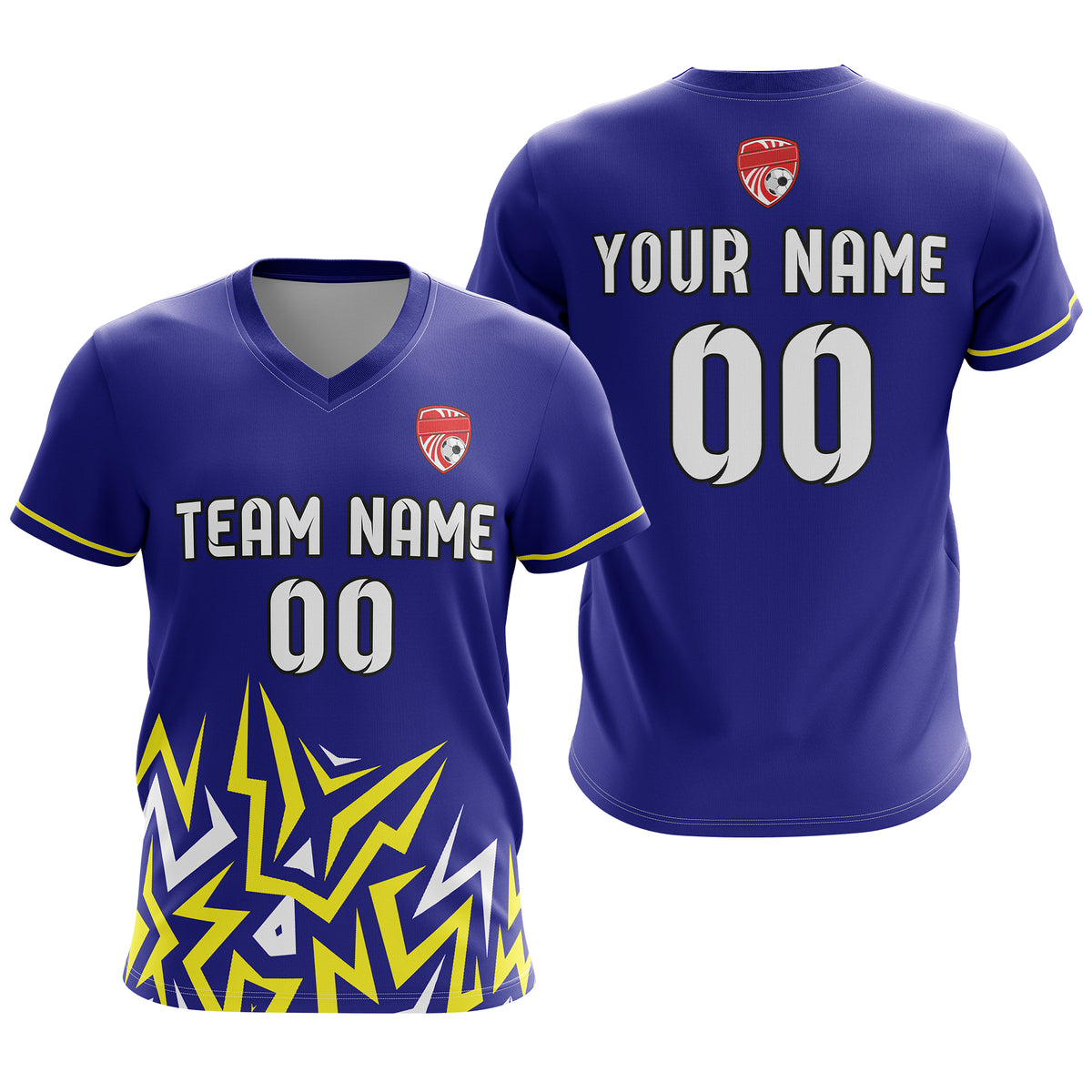 Custom Spark Strike V-Side Pattern Navy Soccer sport Tops Jersey