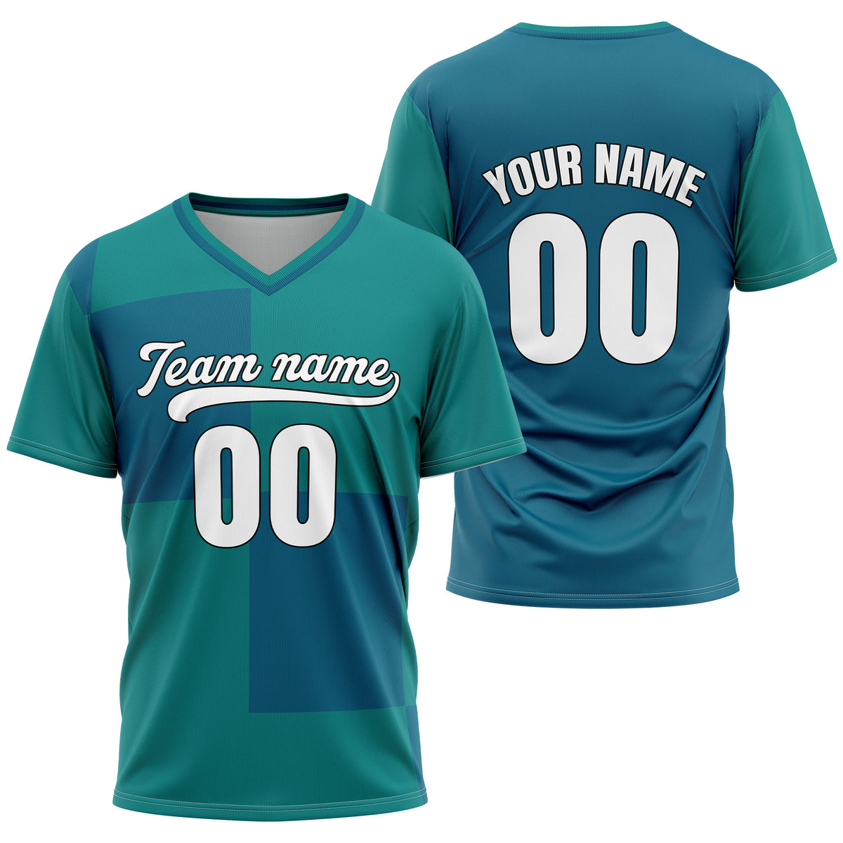 Custom Apex Colorblock Teal Baseball Sports Jersey Personalized Uniform with Name &amp; Number
