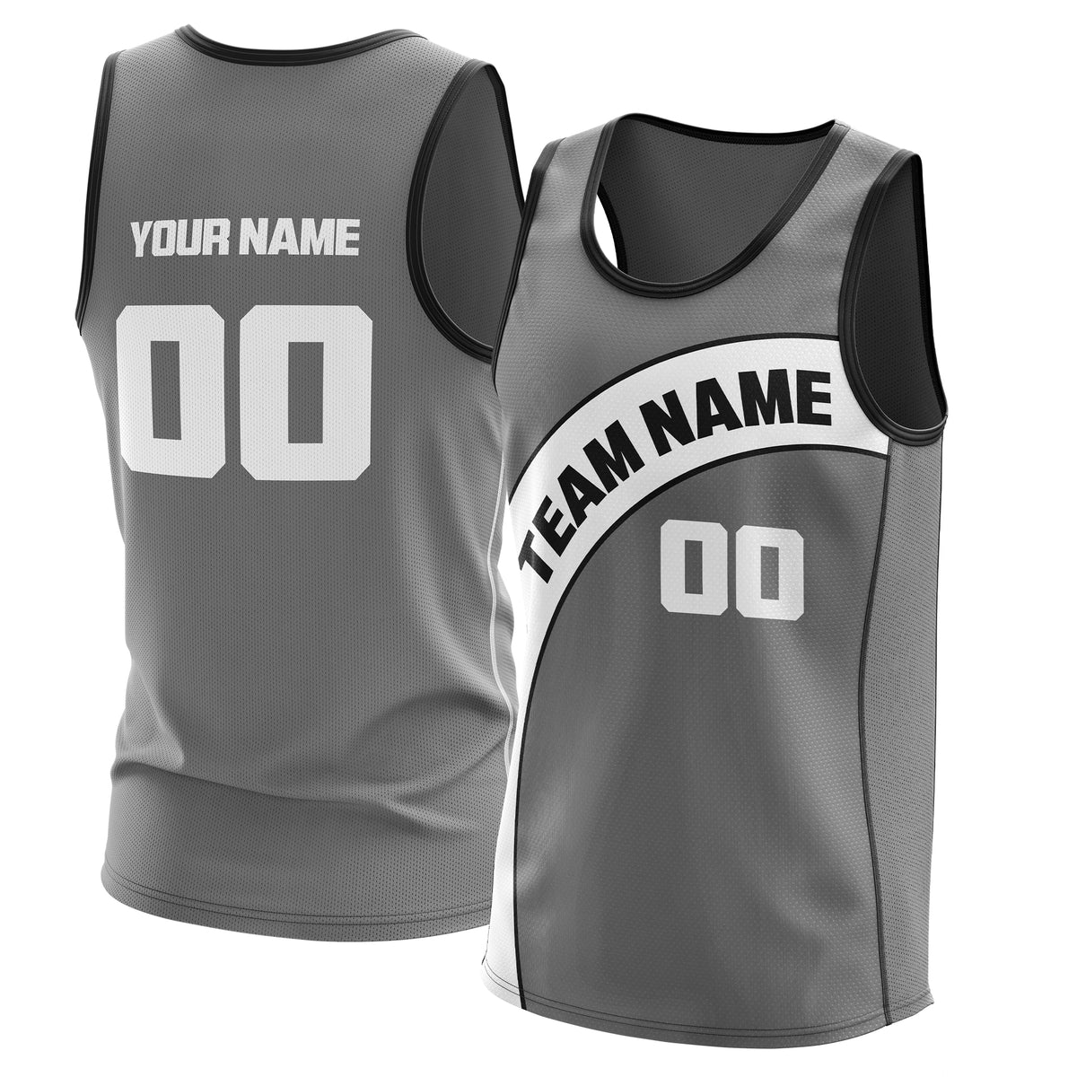 Custom Elite Dark Grey Basketball Chest Slash Classic Top
