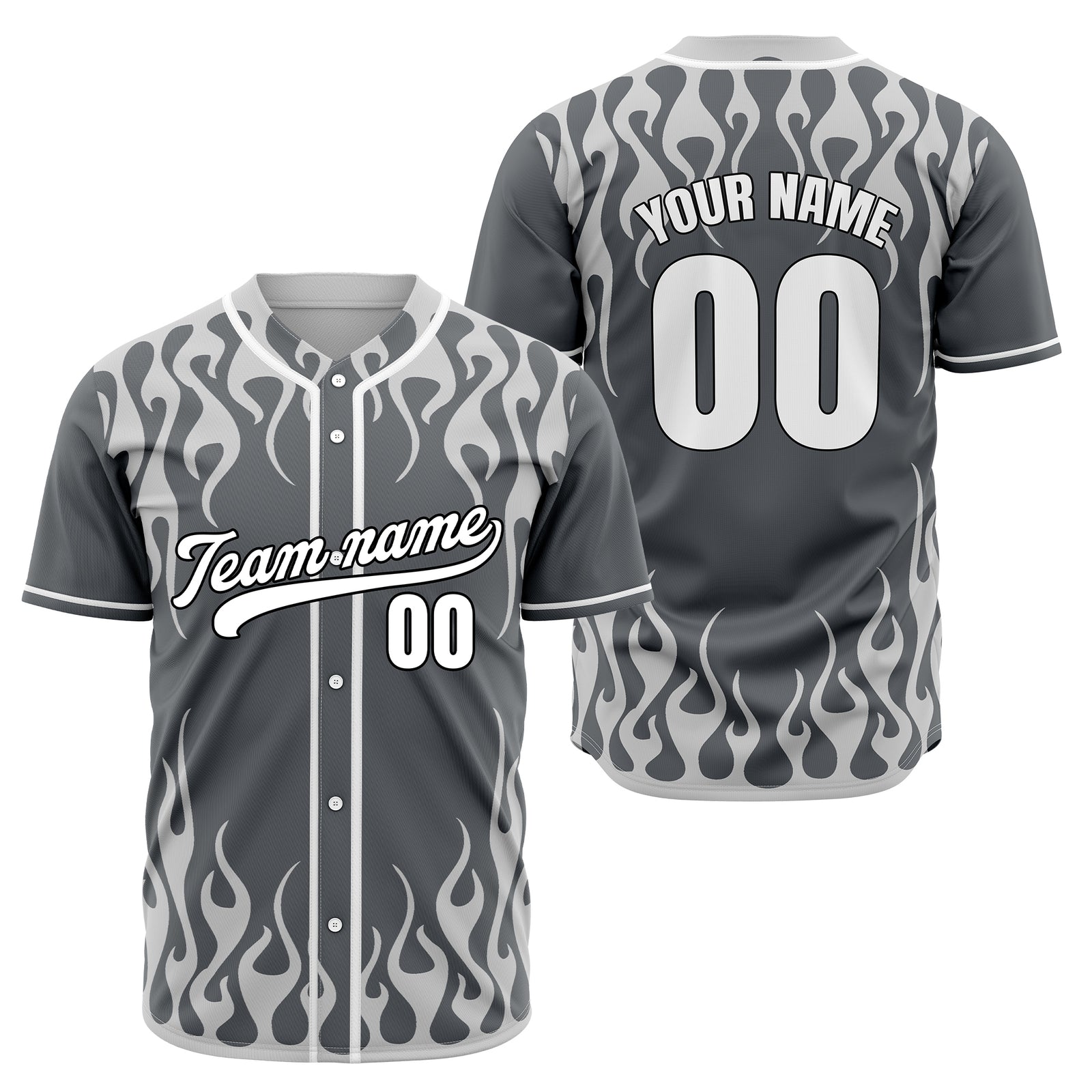 Custom Frostburn Dark Grey Baseball Sports Jersey Personalized Uniform with Name & Number