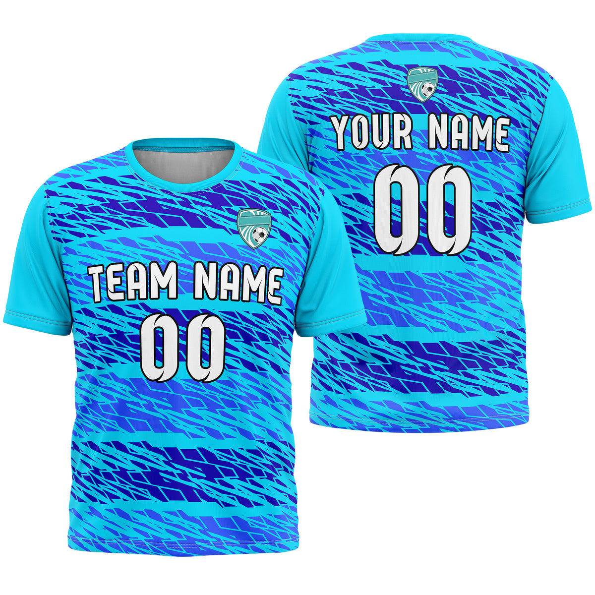 Custom Soccer Round Neck Blue Strike Sports Tops Jersey