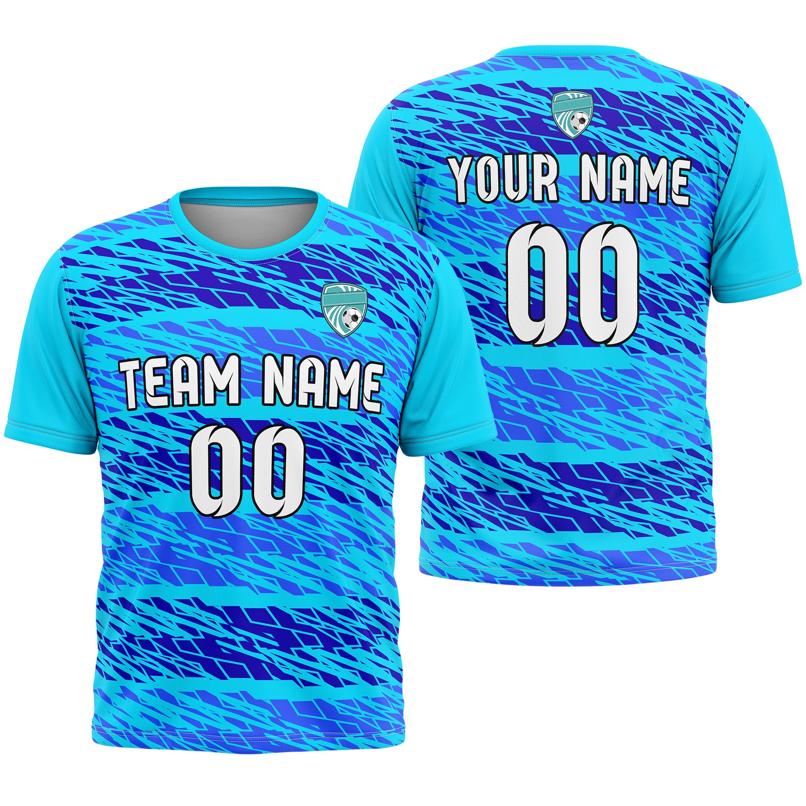 Custom Soccer Round Neck Blue Strike Sports Tops Jersey