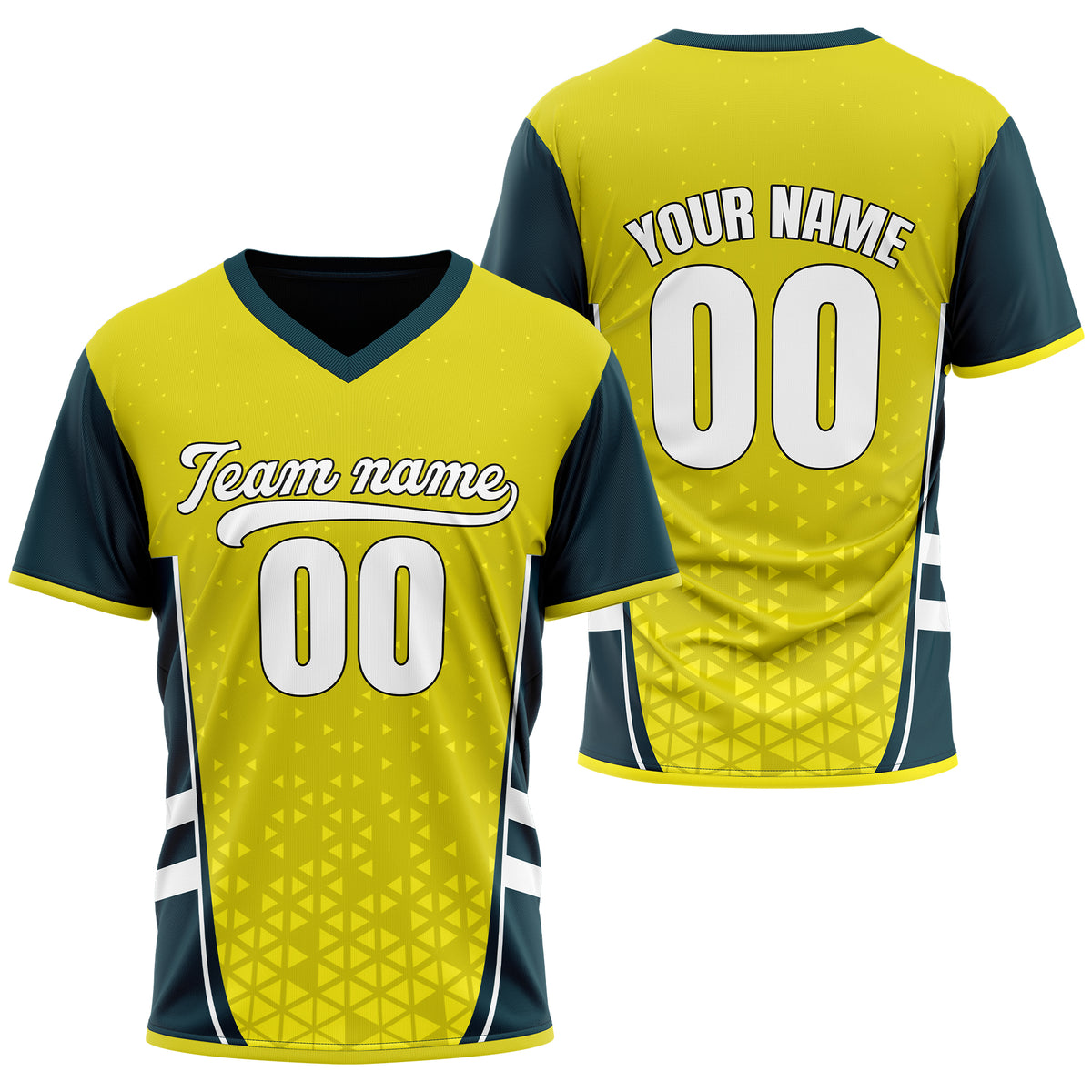 Custom HexaFade Yellow Pullover Baseball Sports Jersey Personalized Uniform with Name &amp; Number