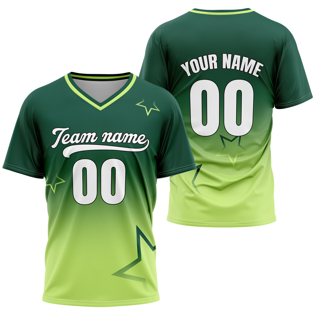 Custom Star Gradient Baseball White Sports Jersey Personalized Uniform with Name & Number
