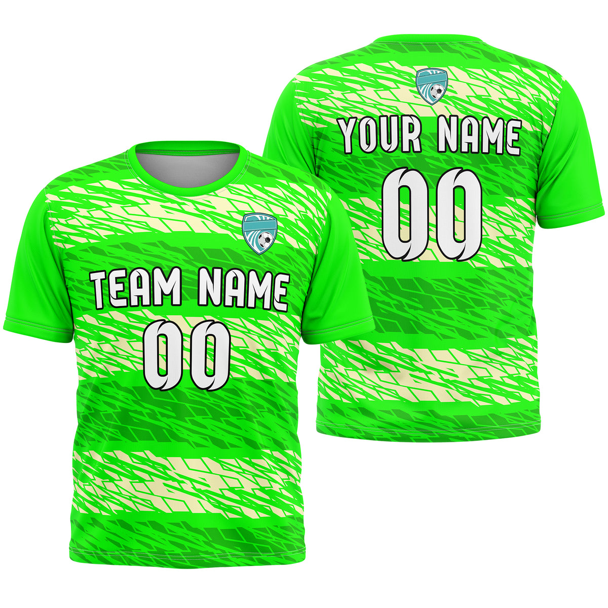 Custom Soccer Round Neck  Neon Green Strike Sports Tops Jersey
