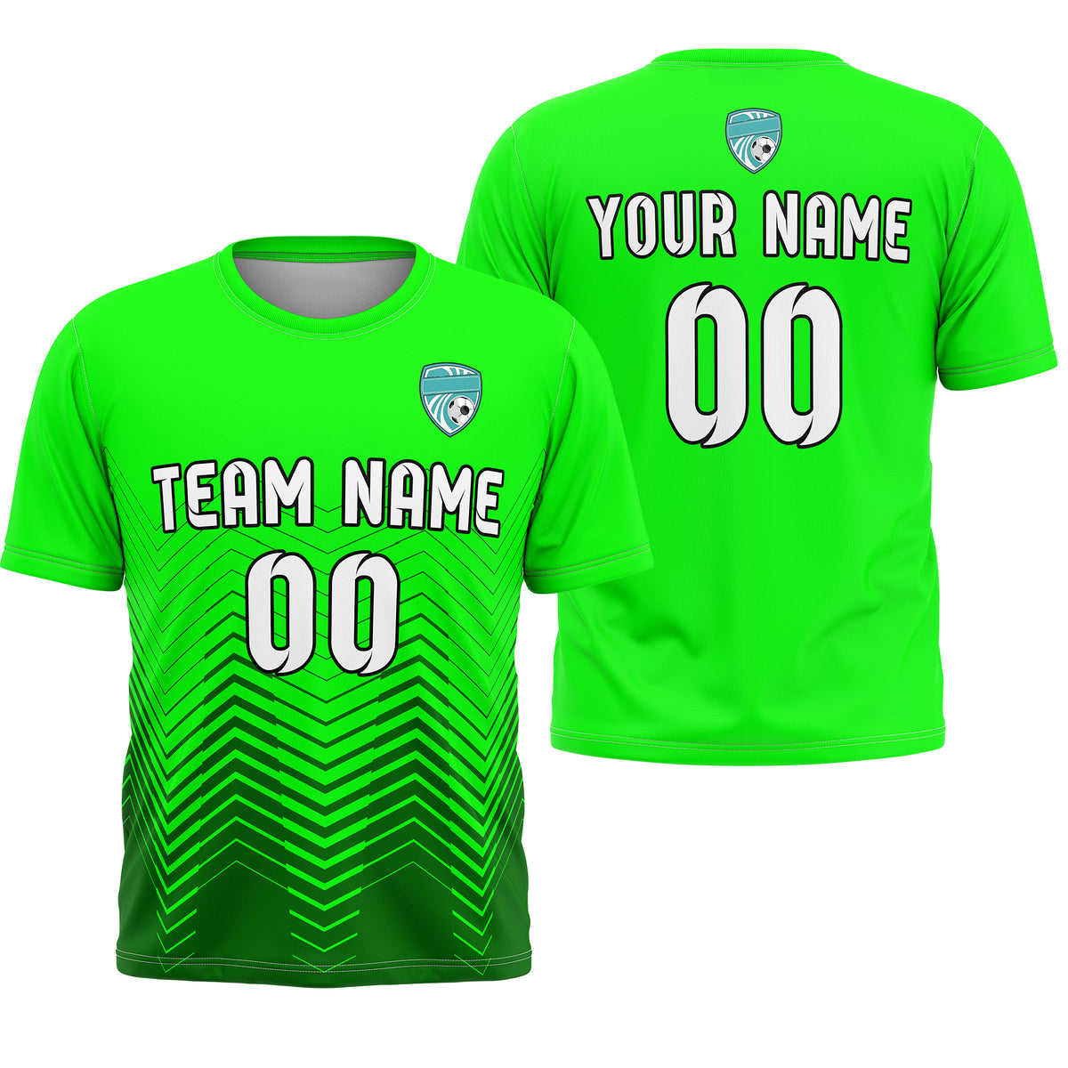 Custom Soccer R Side Pattern Neon Green Apex Strike Sports Tops Jersey