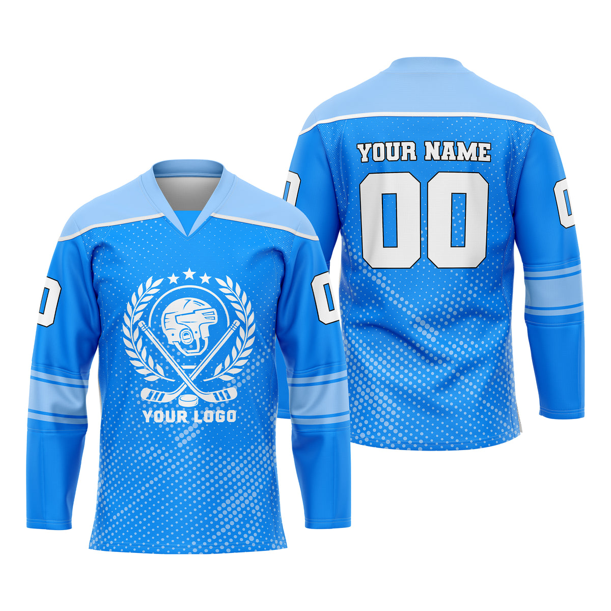Custom Personalized D5 Abstract Pattern Ice Hockey Jersey with Name, Number & Team Logo