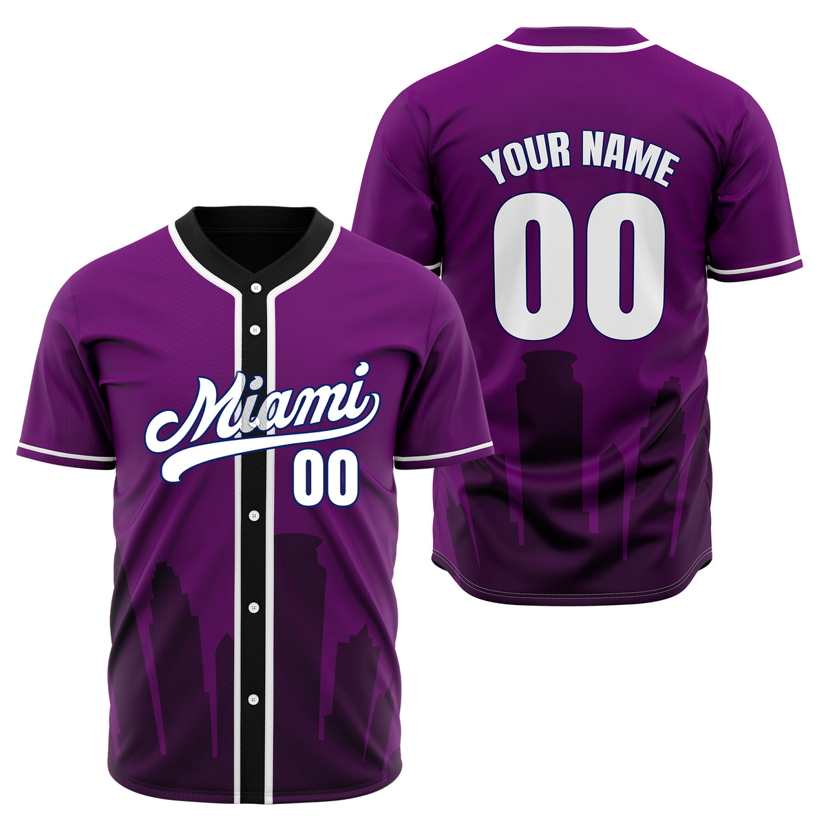 Custom City Tide Purple Baseball Sports Jersey Personalized Uniform with Name &amp; Number