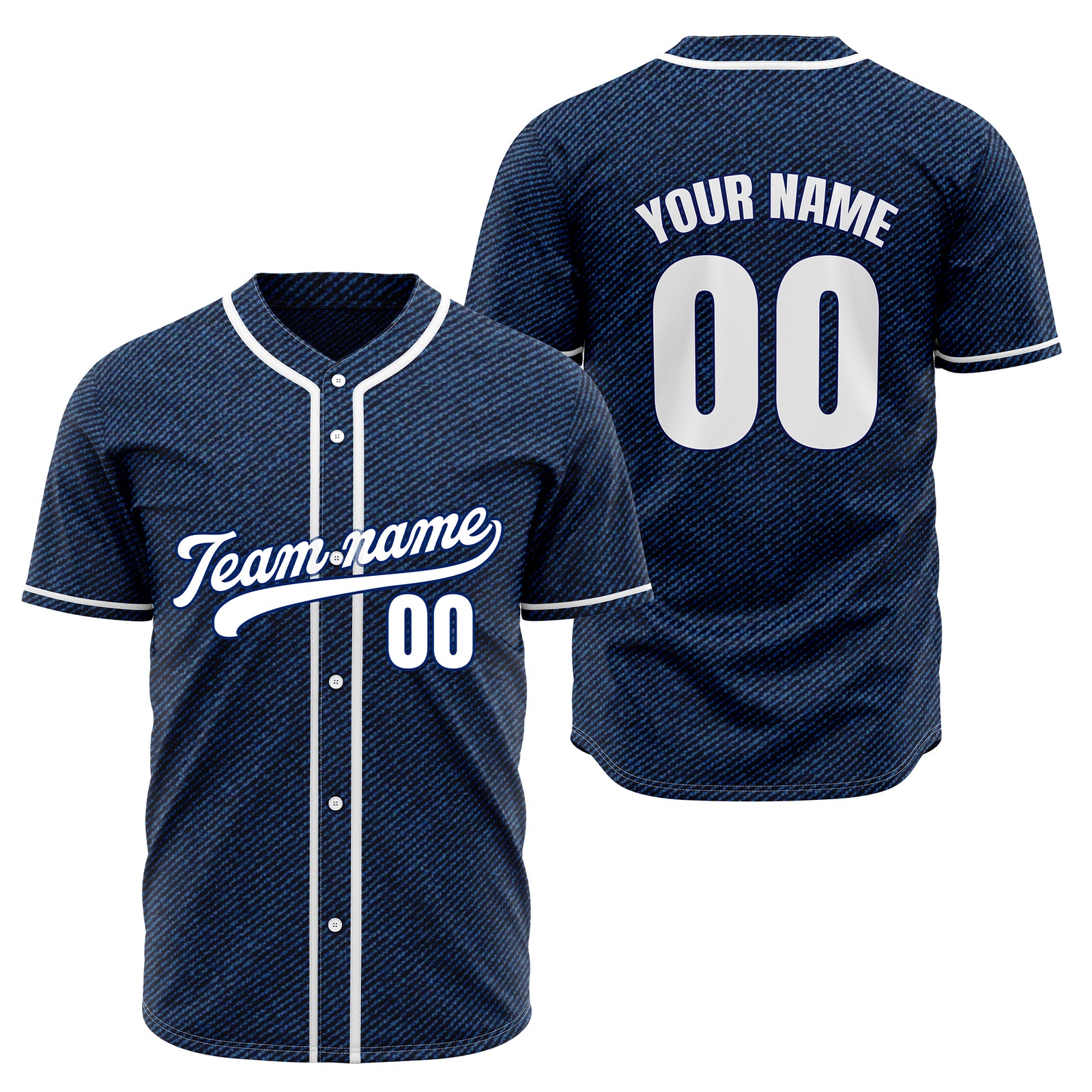 Custom Vintage Denim Baseball Sports Jersey Personalized Uniform with Name & Number