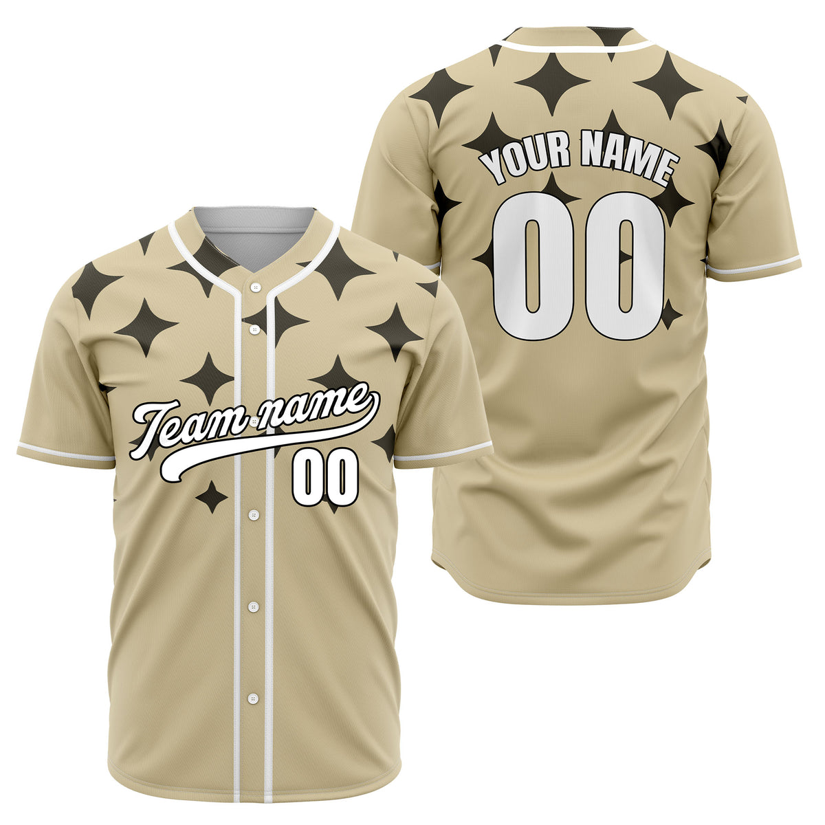 Custom Starlight Khaki Baseball Sports Jersey Personalized Uniform with Name &amp; Number