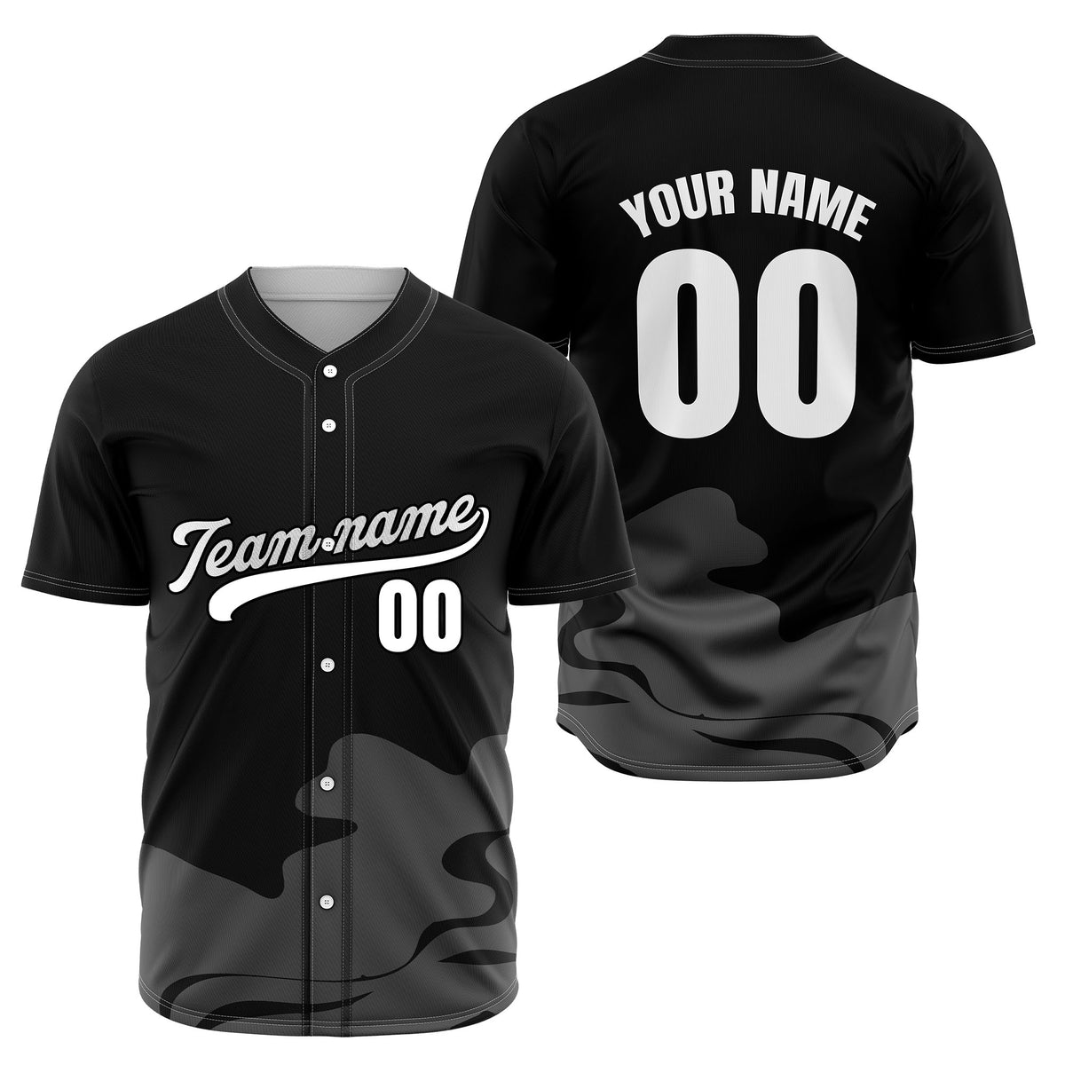 Custom Blue Baseball Wave Sports Jersey Personalized Uniform with Name & Number