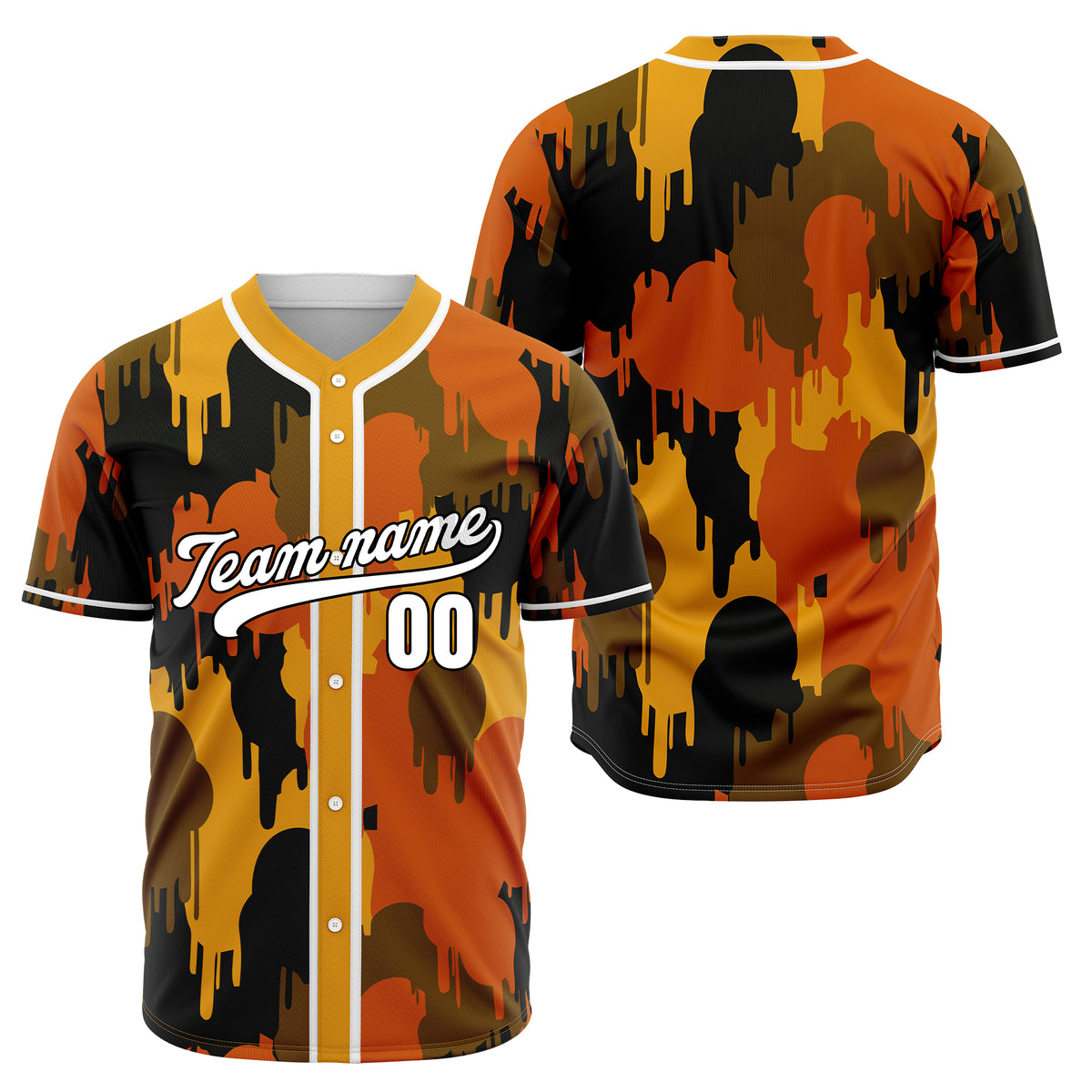 Custom Paint Hustlers Orange Baseball Sports Jersey Personalized Uniform with Name &amp; Number