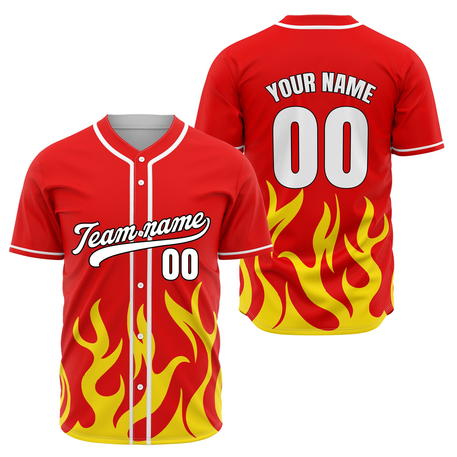 Custom Burnout Red Baseball Sports Jersey Personalized Uniform with Name & Number