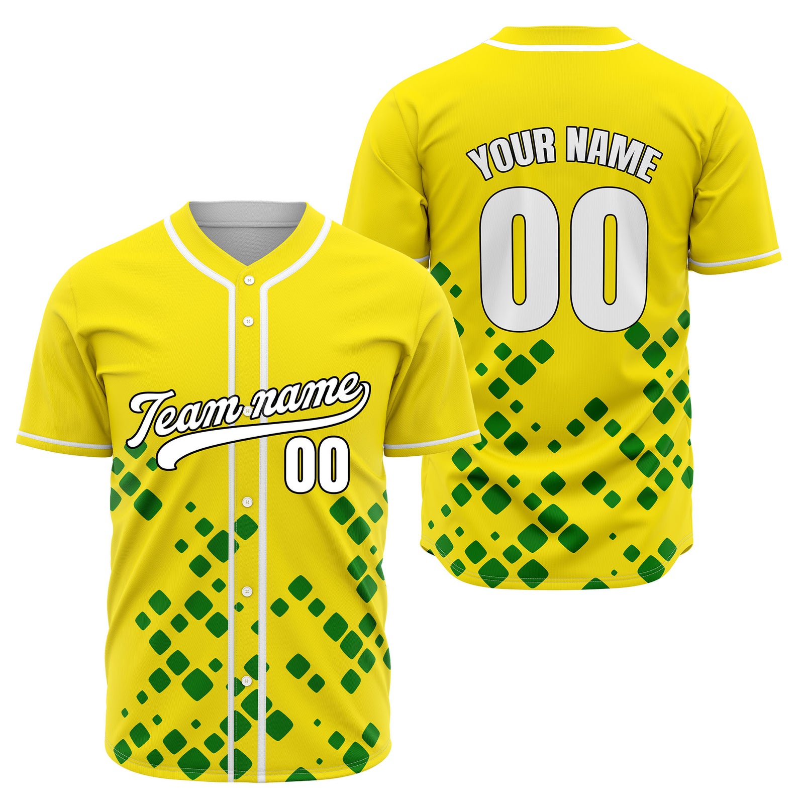Custom Shadow Spark Yellow Baseball Sports Jersey Personalized Uniform with Name & Number