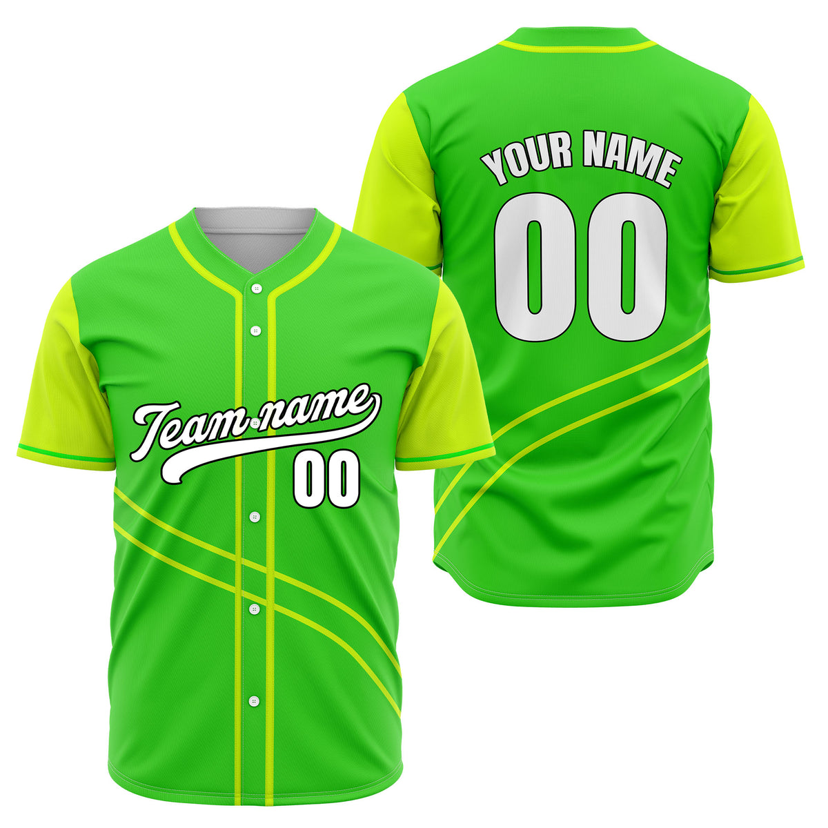 Custom Swift Green Raglan Style Baseball Sports Jersey Personalized Uniform with Name & Number