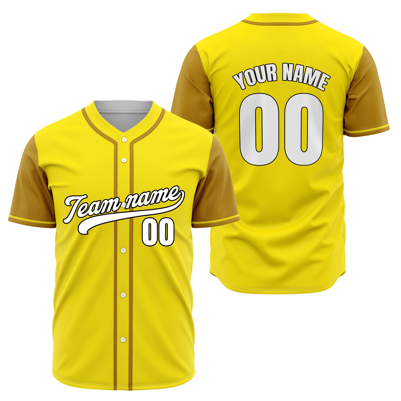 Custom Crimson Yellow Raglan Style Baseball Sports Jersey Personalized Uniform with Name & Number