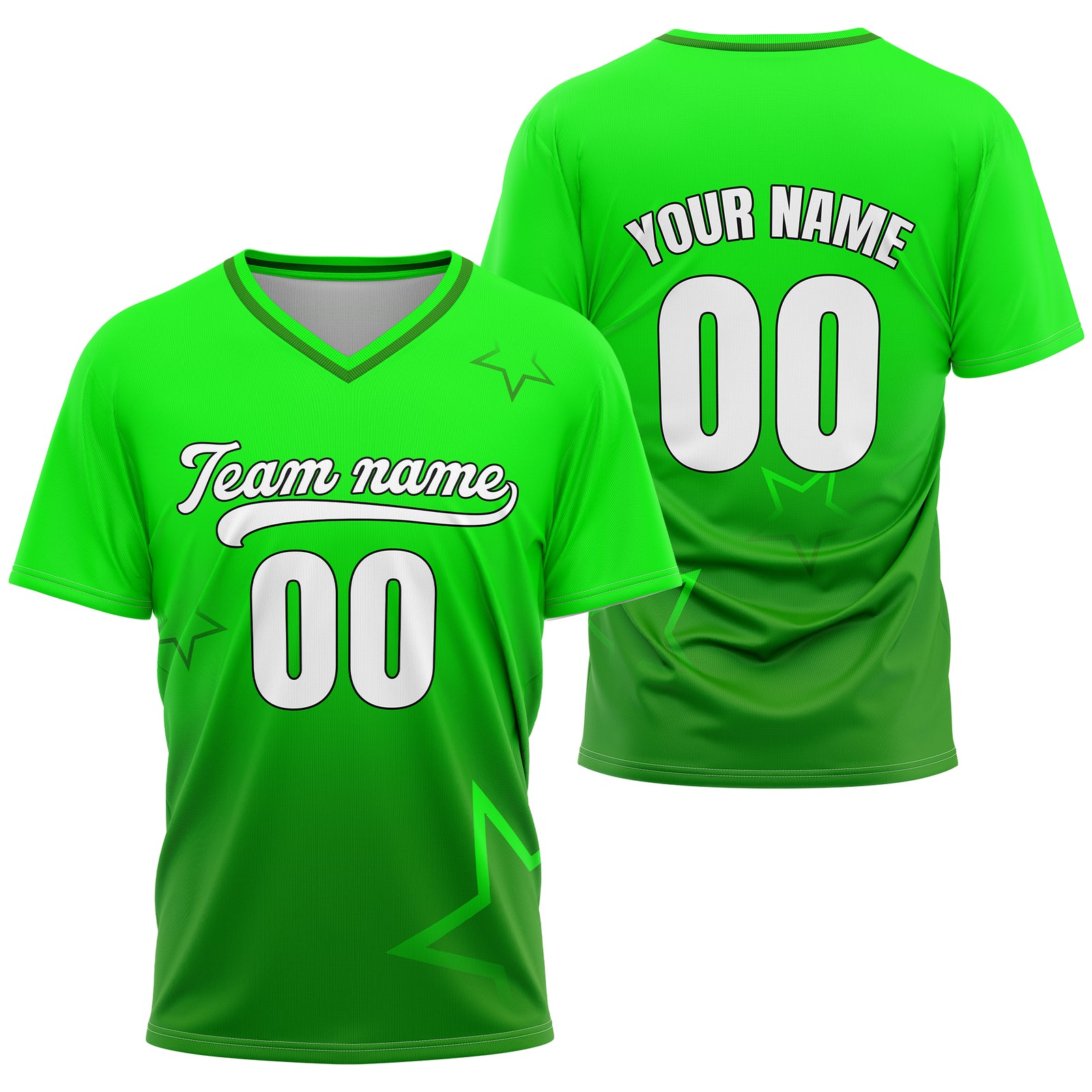 Custom Star Gradient Baseball White Sports Jersey Personalized Uniform with Name & Number