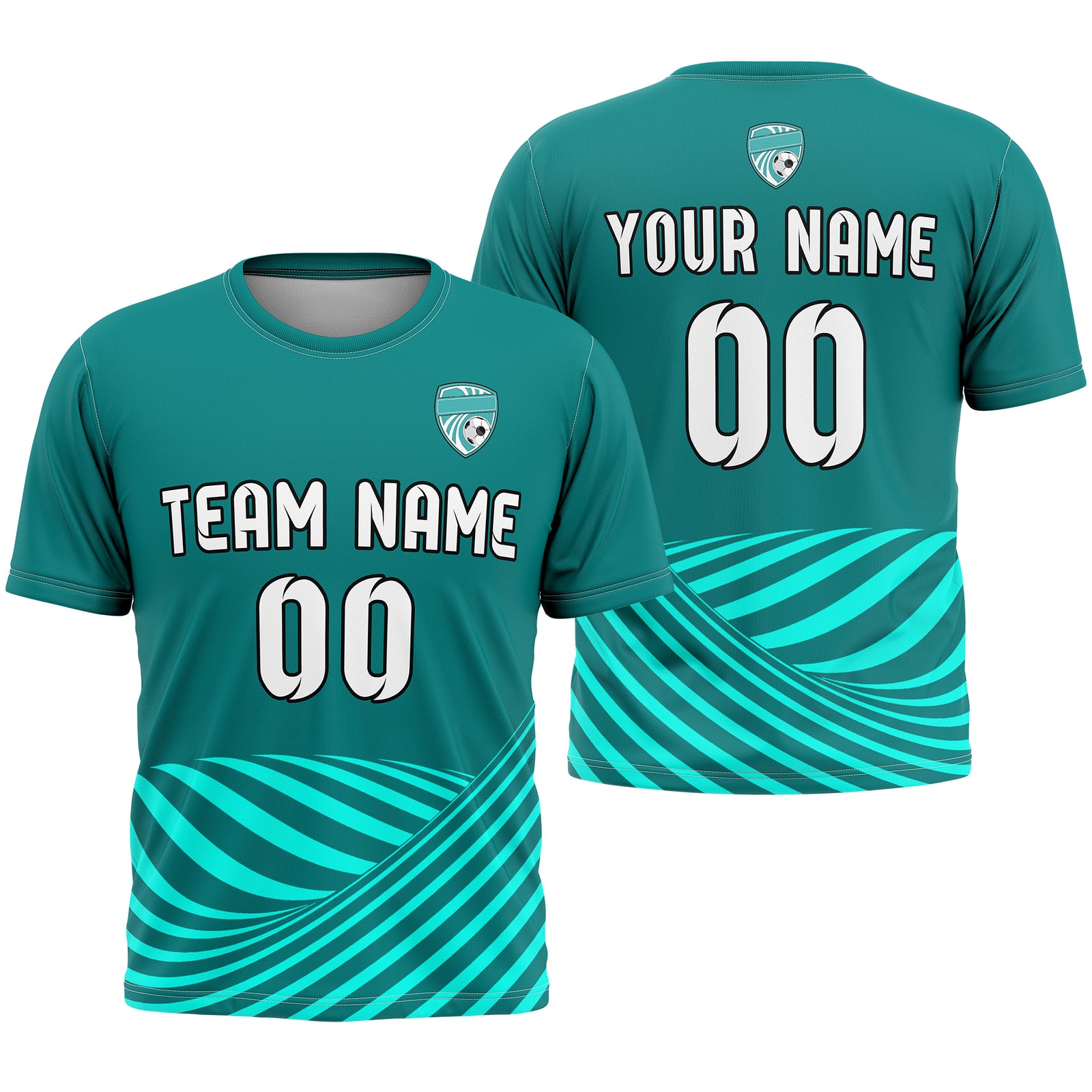 Custom Soccer R Stripes SurgeLine Aqua Sports Tops Jersey