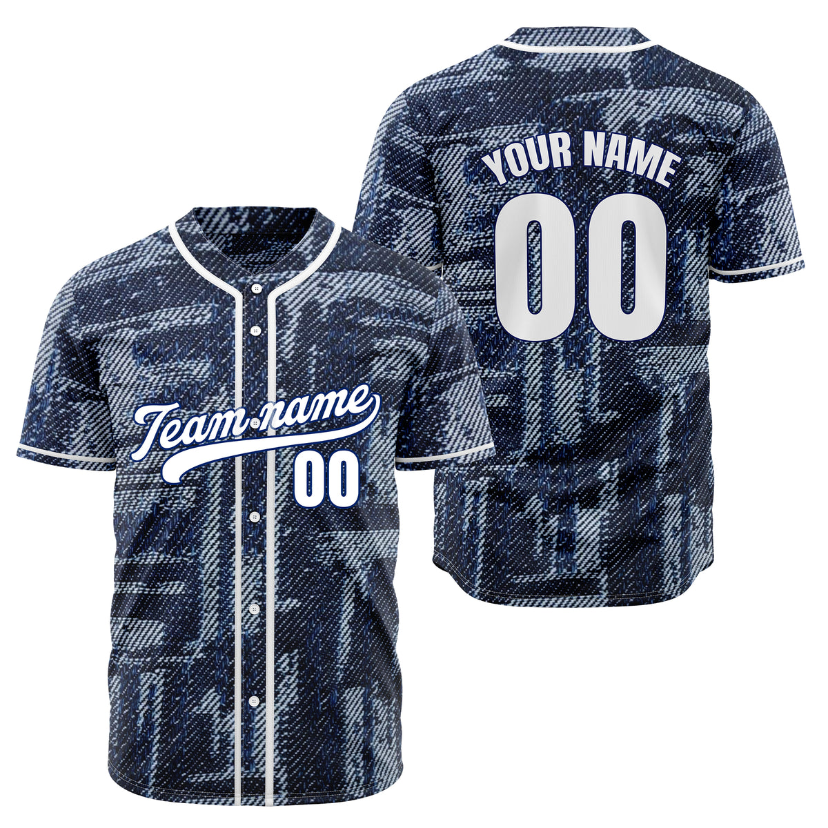 Custom Denim Storm Baseball Sports Jersey Personalized Uniform with Name &amp; Number