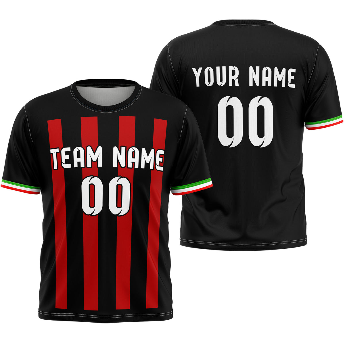 Custom AC Milan Fan Jersey Personalized with Name &amp; Number
