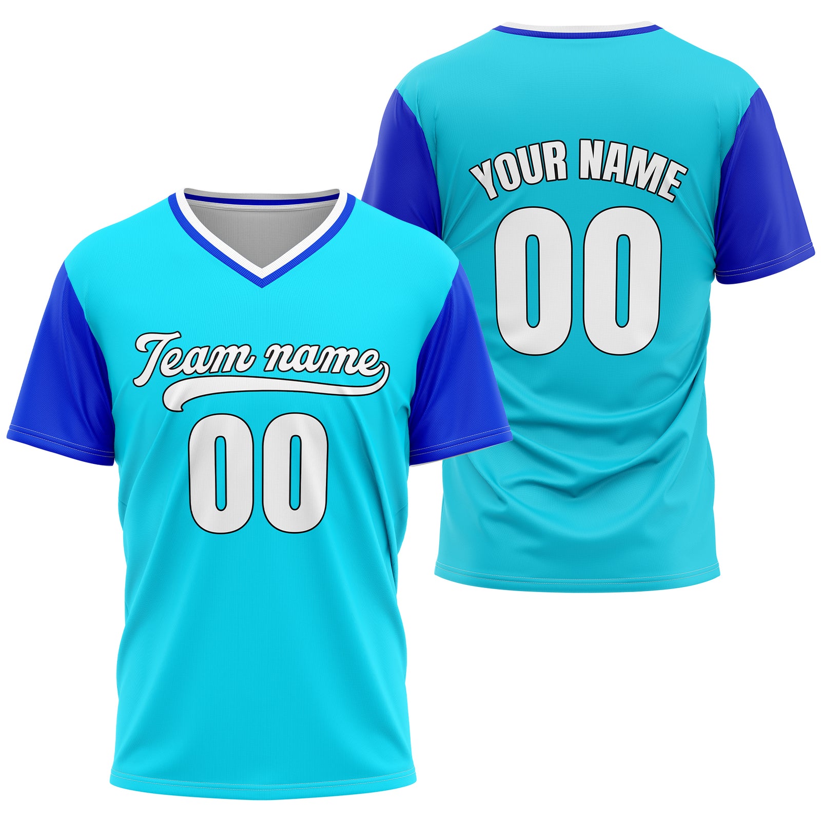 Custom Victory Line Aqua Pullover Baseball Sports Jersey Personalized Uniform with Name & Number