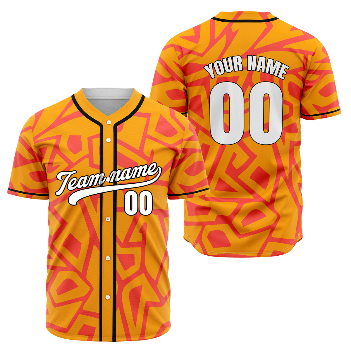 Custom Shadow Rebels Orange Baseball Sports Jersey Personalized Uniform with Name &amp; Number