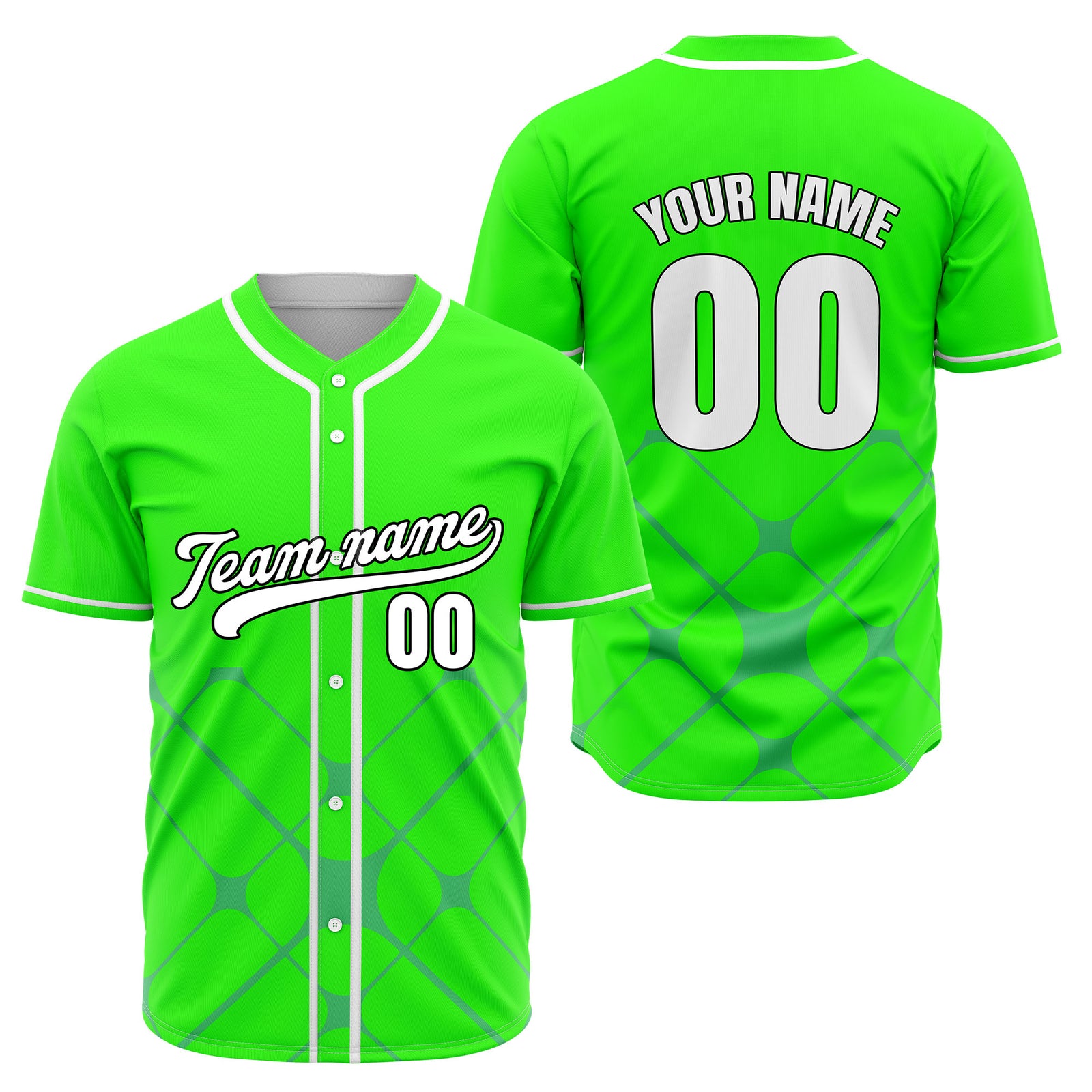 Custom Gridlock Neon Green Baseball Sports Jersey Personalized Uniform with Name & Number