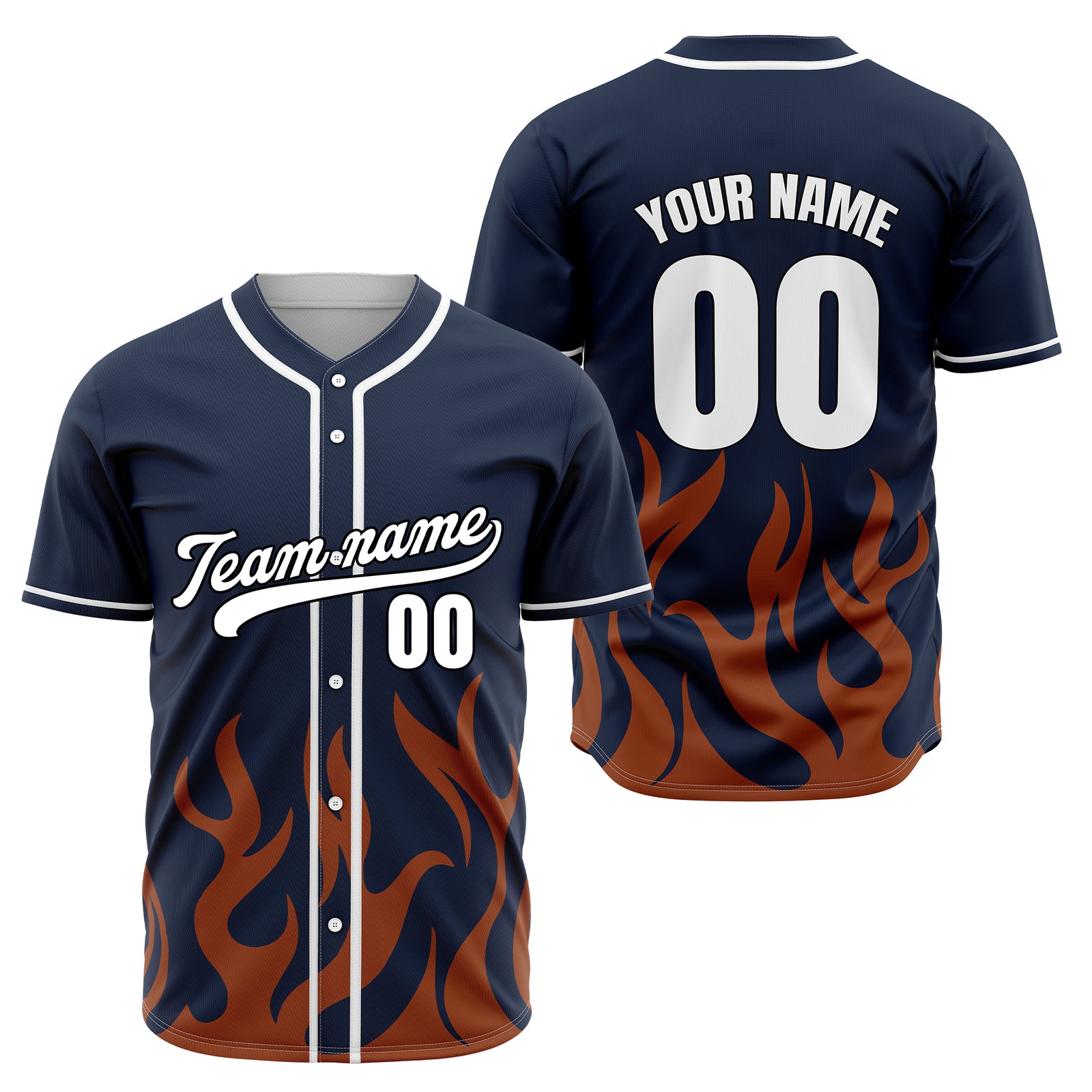 Custom Burnout Navy Baseball Sports Jersey Personalized Uniform with Name & Number
