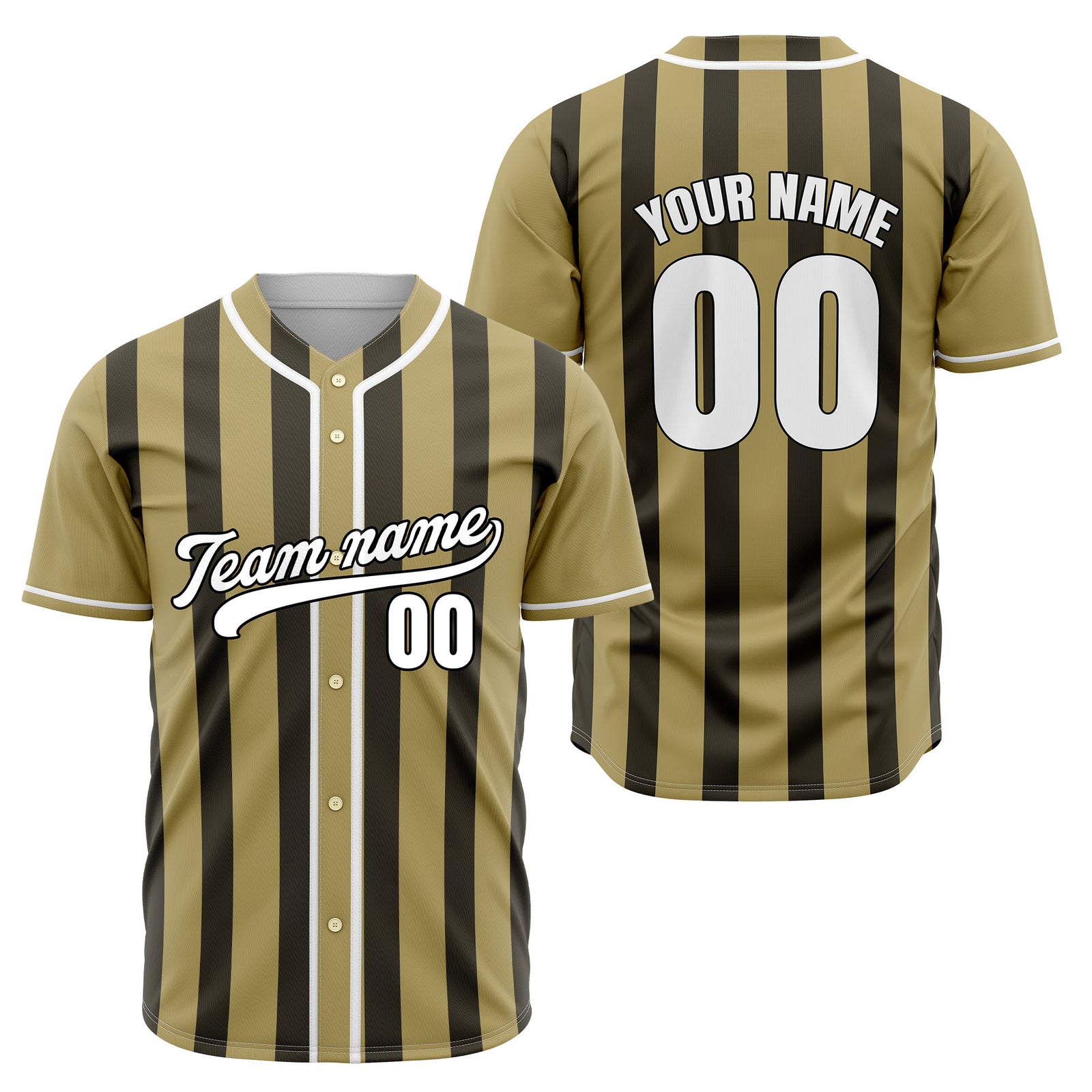 Custom Strikeforce Khaki Raglan Style Baseball Sports Jersey Personalized Uniform with Name & Number