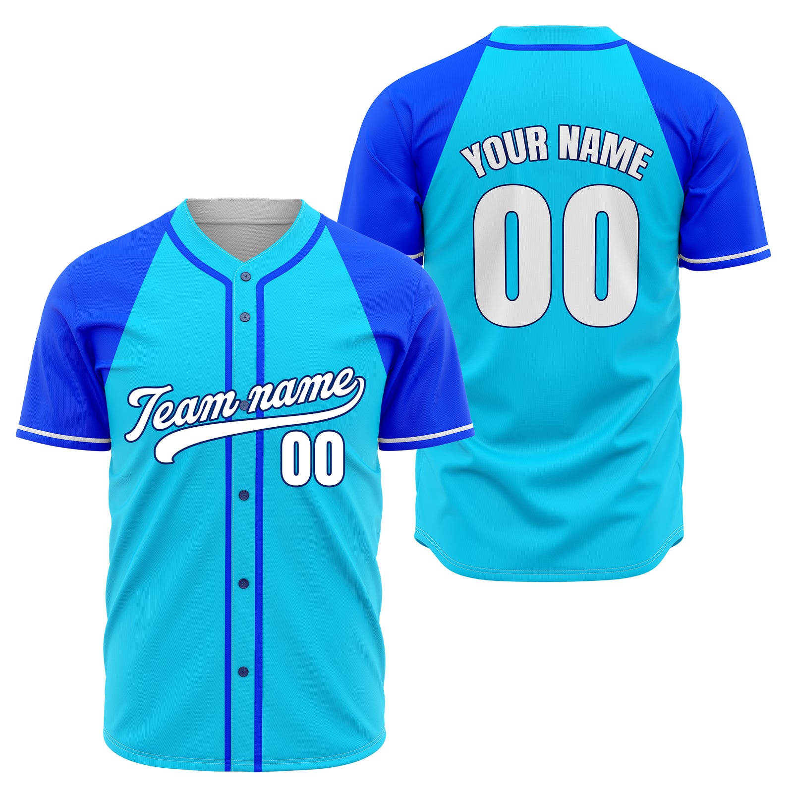 Custom Baseline Baseball Aqua Sports Jersey Personalized Uniform with Name & Number