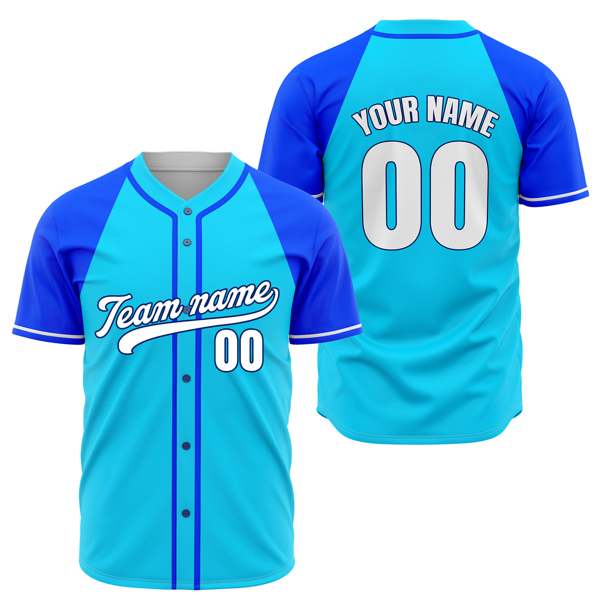 Custom Baseline Baseball Teal Sports Jersey Personalized Uniform with Name & Number