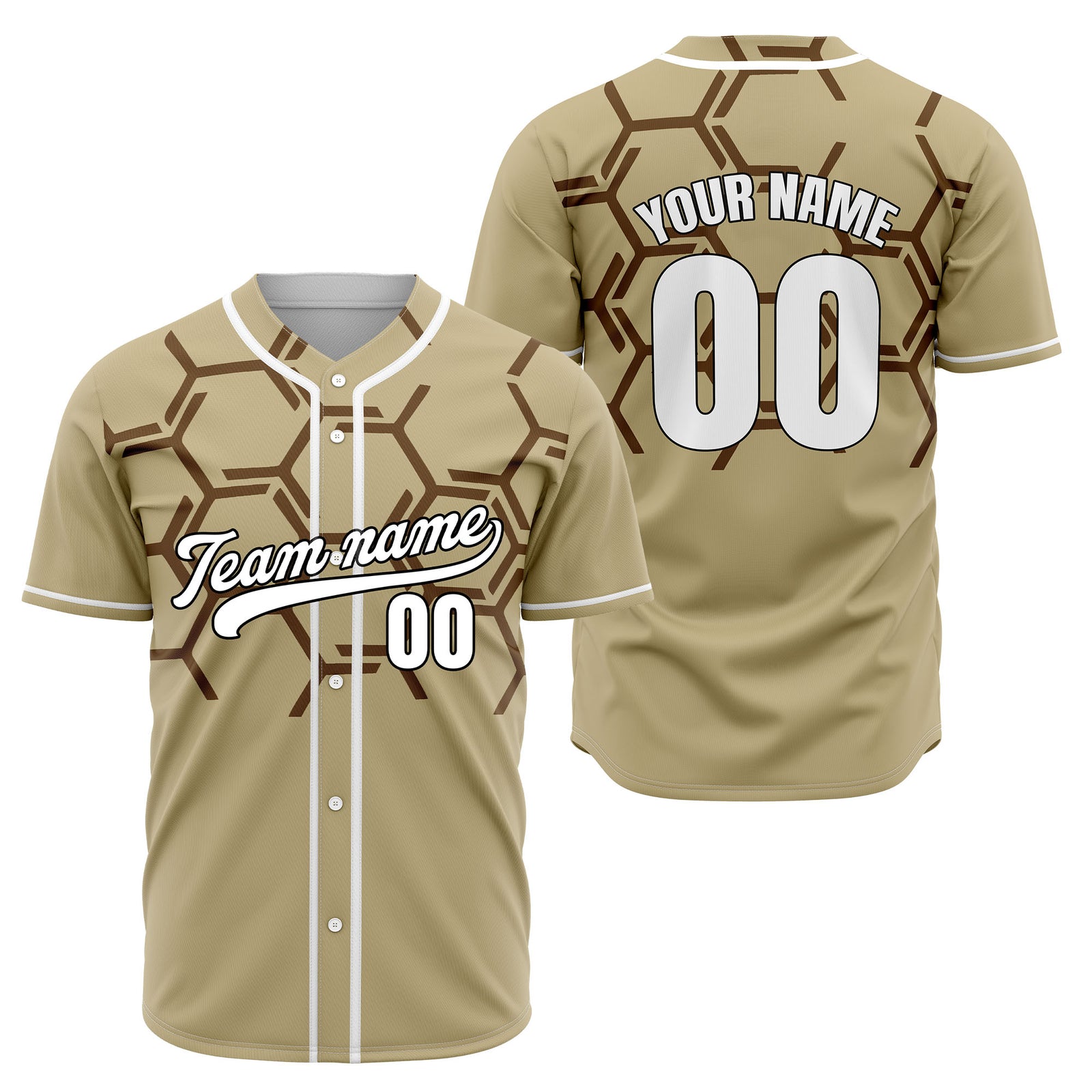 Custom Sting Force Khaki Baseball Sports Jersey Personalized Uniform with Name & Number