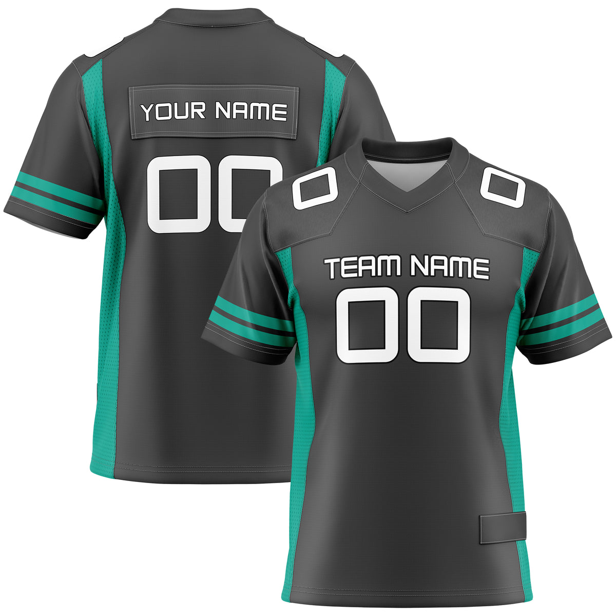 Custom Elite Black Sleeve Line Mesh Authentic Football Jersey