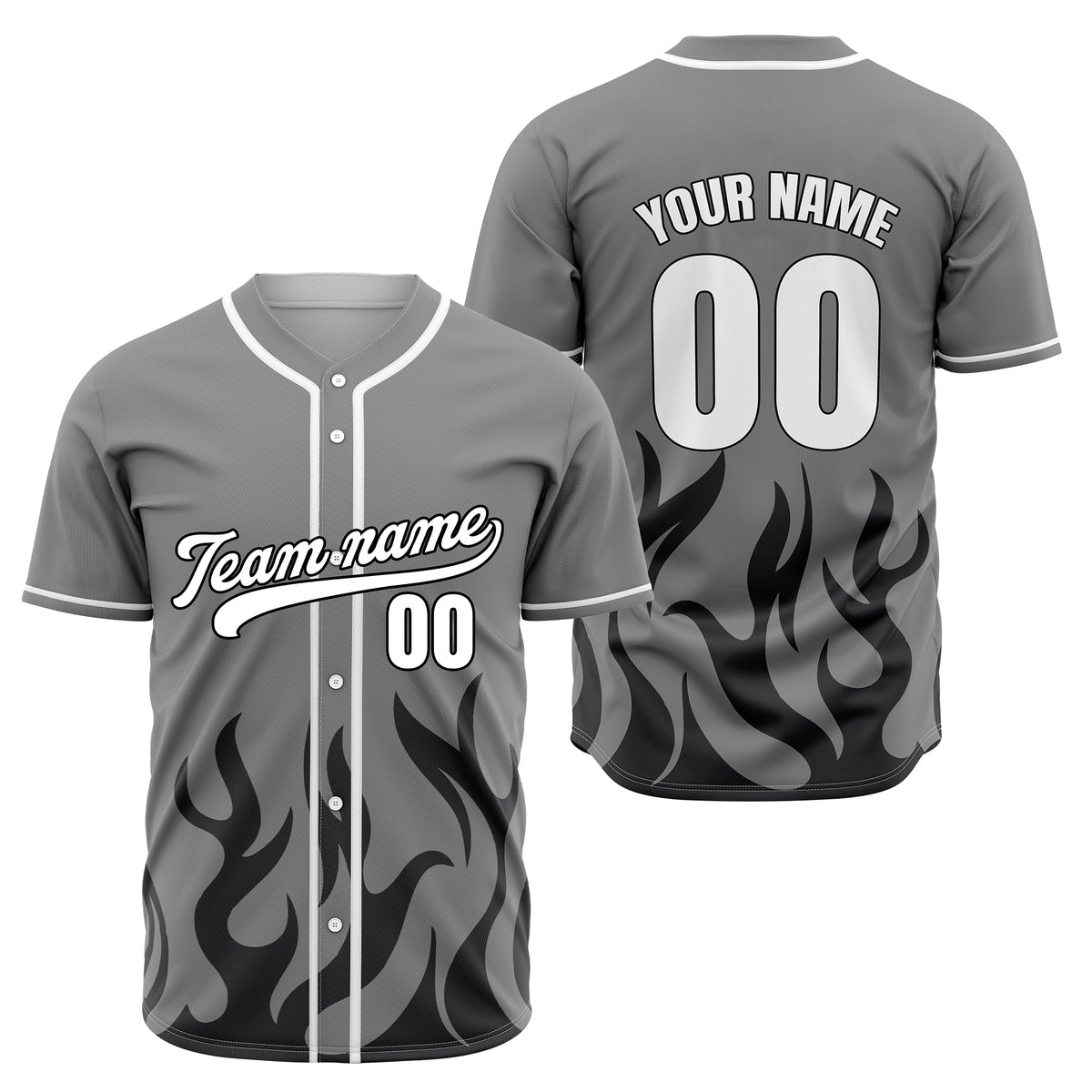 Custom Burnout Black Baseball Sports Jersey Personalized Uniform with Name & Number