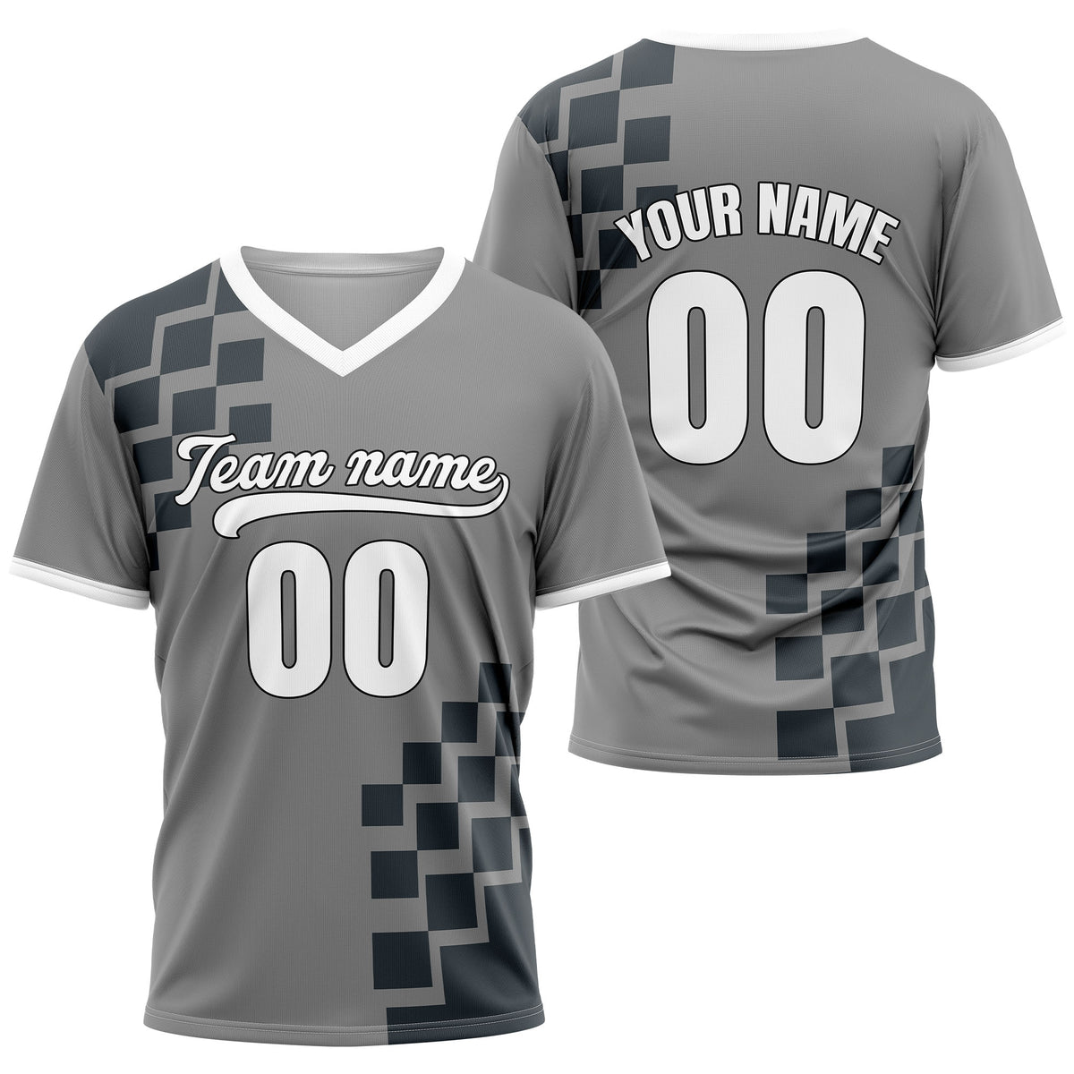 Custom Shadow Pixel Grey Baseball Sports Jersey Personalized Uniform with Name &amp; Number