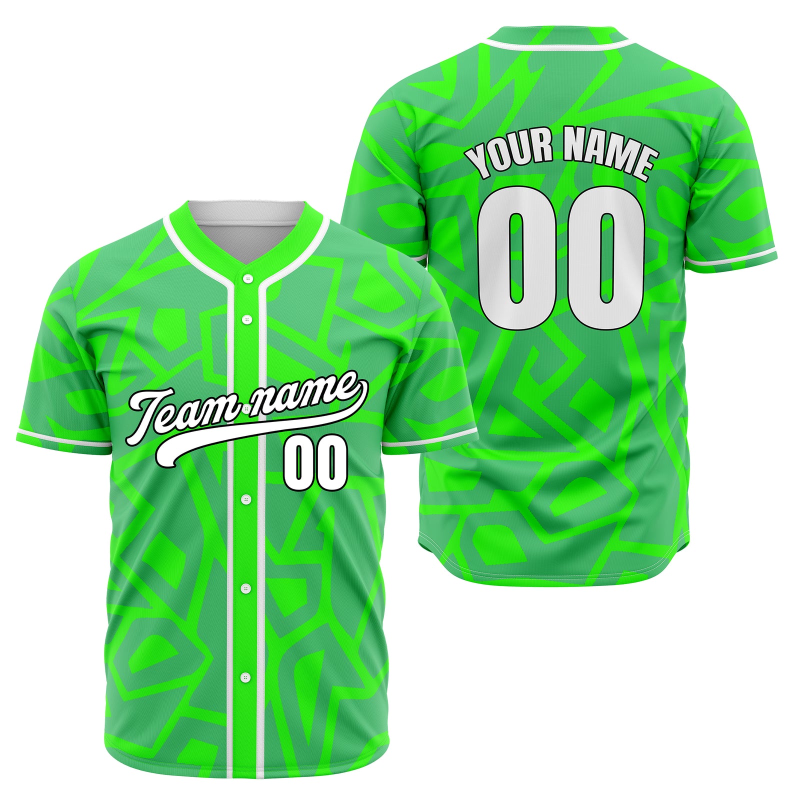 Custom Shadow Rebels Neon Green Baseball Sports Jersey Personalized Uniform with Name & Number