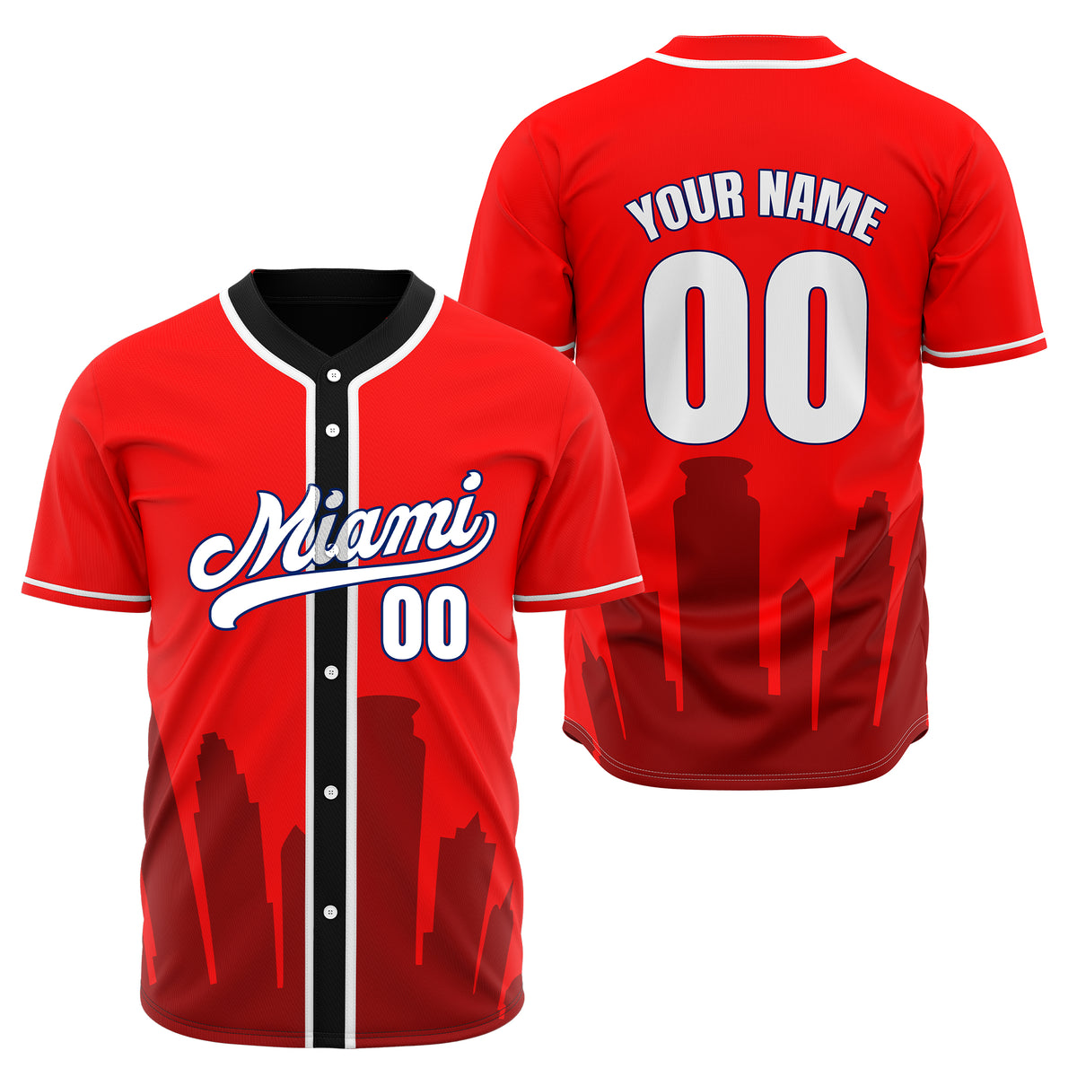 Custom City Tide Red Baseball Sports Jersey Personalized Uniform with Name &amp; Number