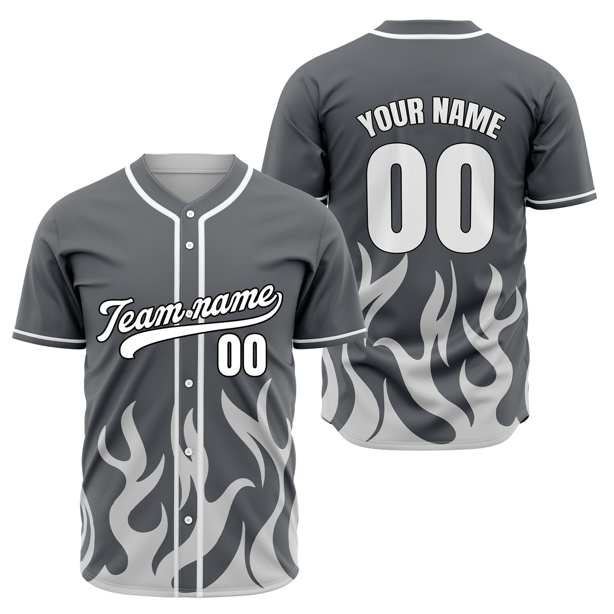 Custom Burnout Dark Grey Baseball Sports Jersey Personalized Uniform with Name &amp; Number