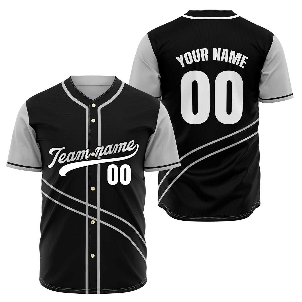 Custom Swift Black Raglan Style Baseball Sports Jersey Personalized Uniform with Name &amp; Number