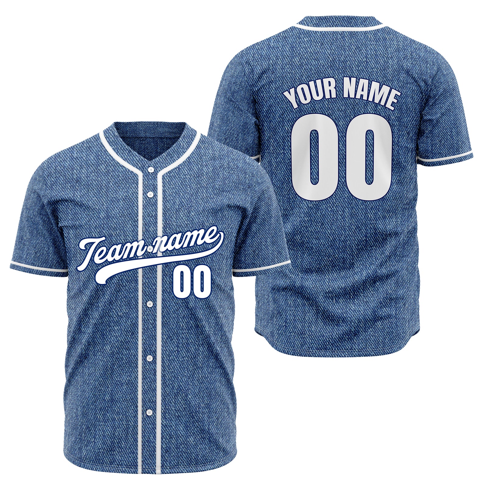 Custom Denim Strike Blue Baseball Sports Jersey Personalized Uniform with Name & Number