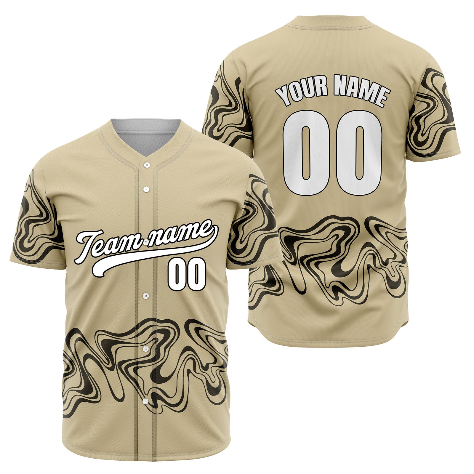 Custom Dark Grey Baseball Wave Sports Jersey Personalized Uniform with Name & Number