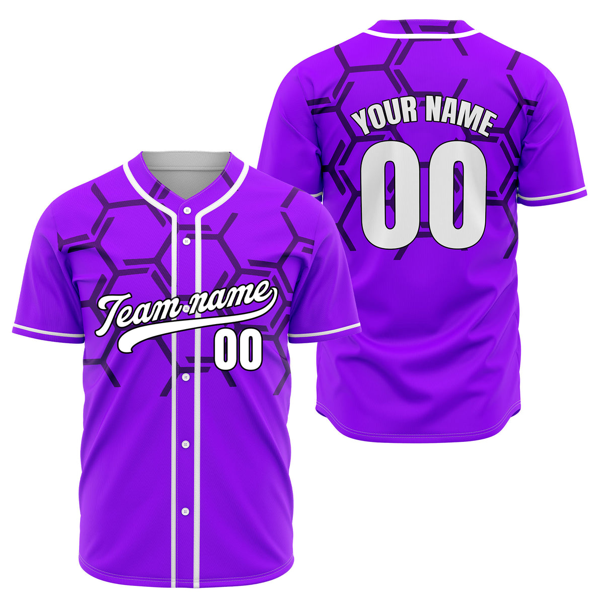 Custom Sting Force Purple Baseball Sports Jersey Personalized Uniform with Name &amp; Number