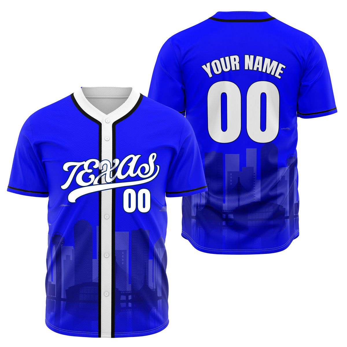 Custom City Lights Black Baseball Sports Jersey Personalized Uniform with Name & Number